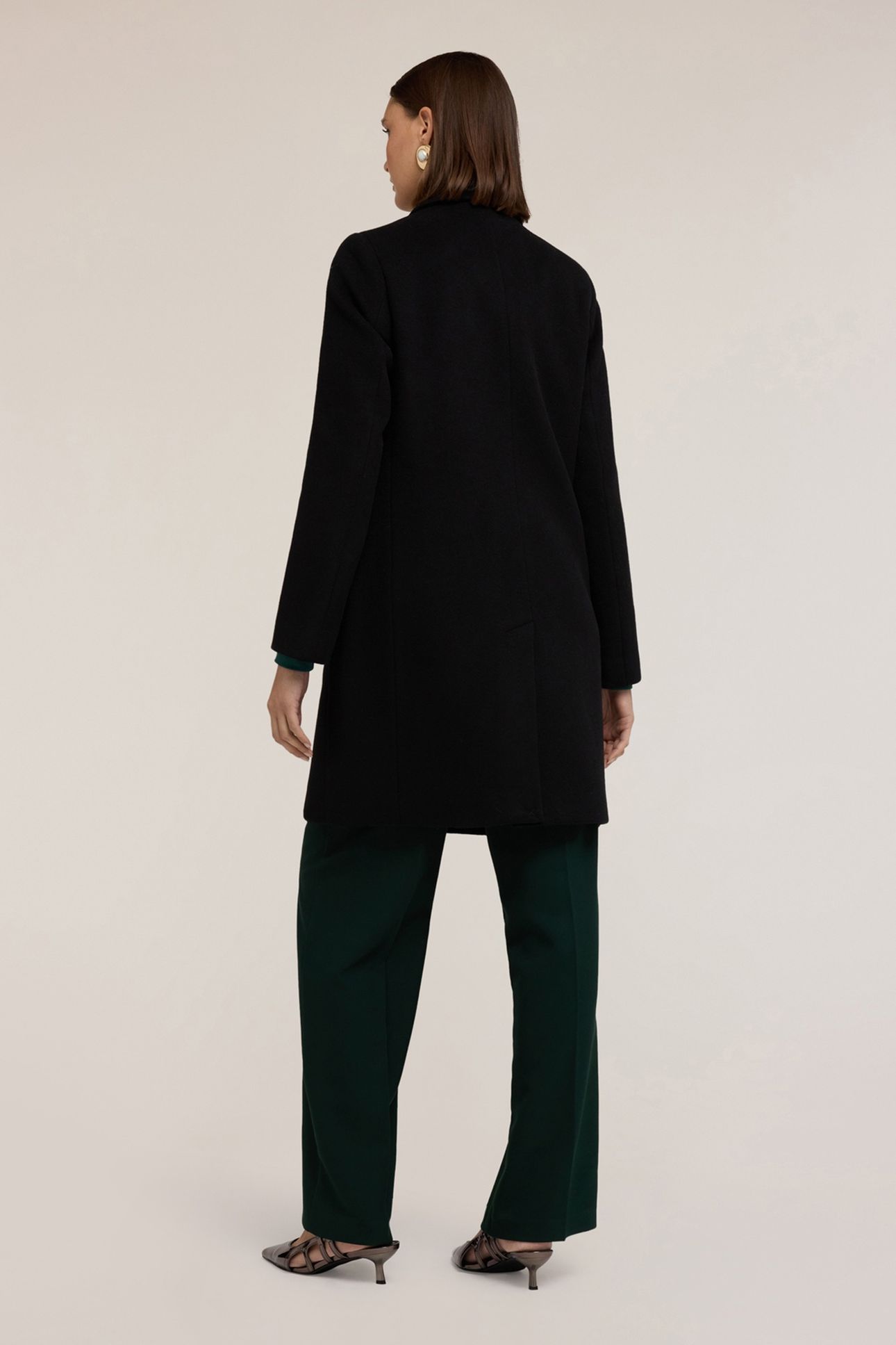 KNITTED WOOL BLEND COAT BLACK 3