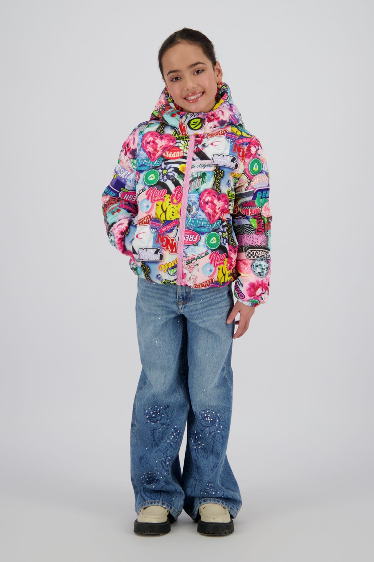 GIRLS TIGELLE JACKET OUTDOOR MULTICOLOR PINK 1