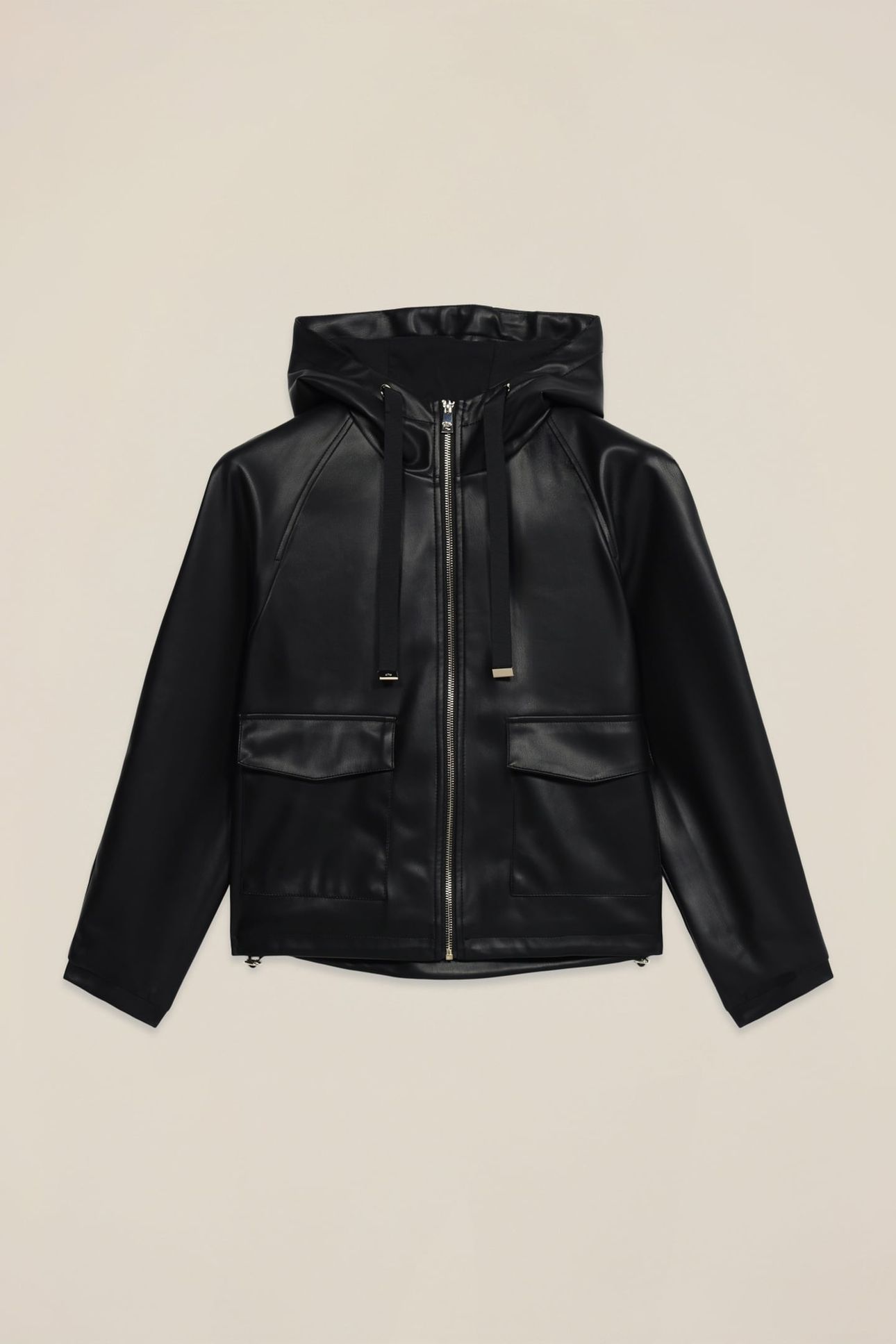 SHORT JACKET WITH HOOD AND ZIP BLACK 7