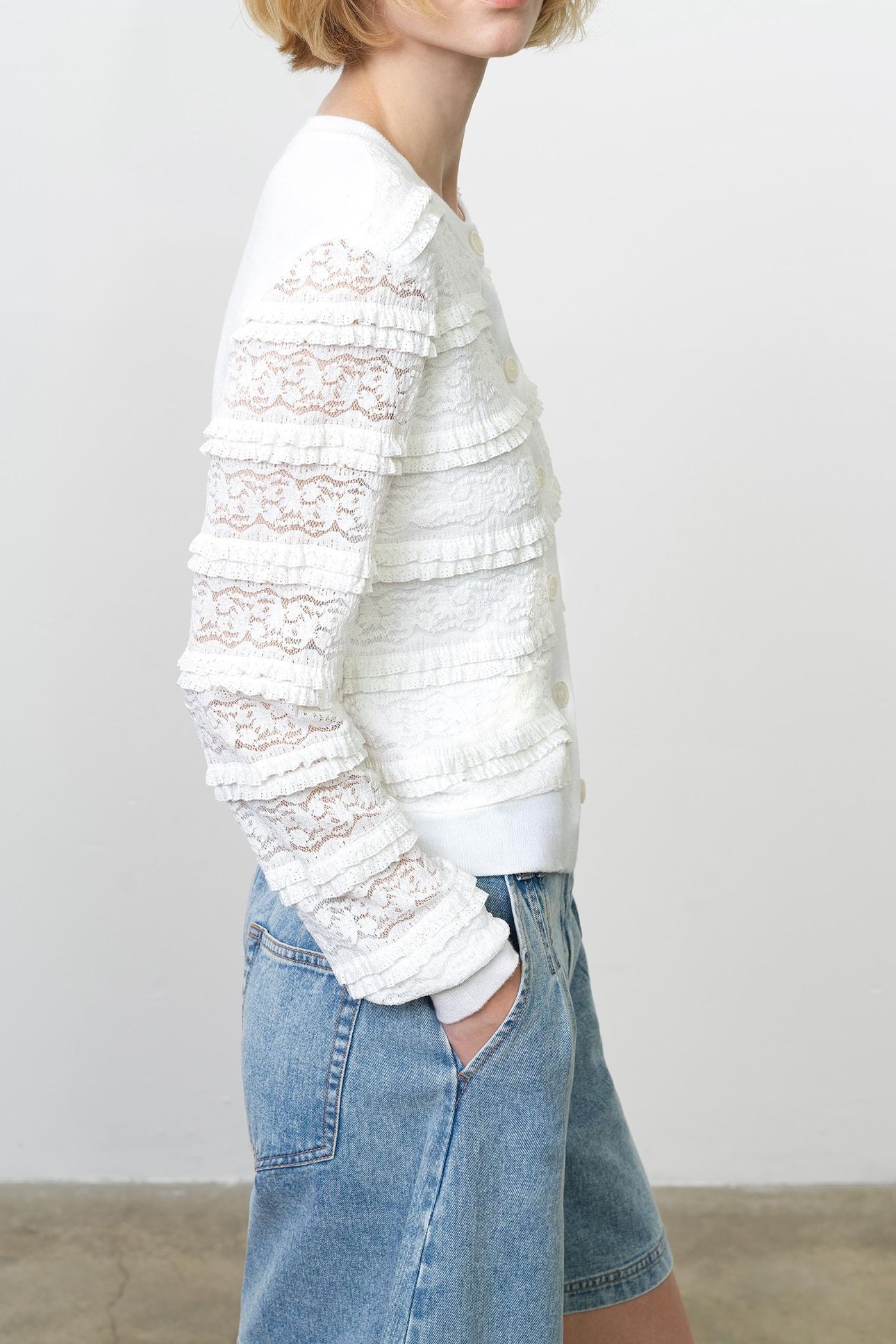 KRISTA LACE MIX CARDIGAN SUMMER WHITE 5