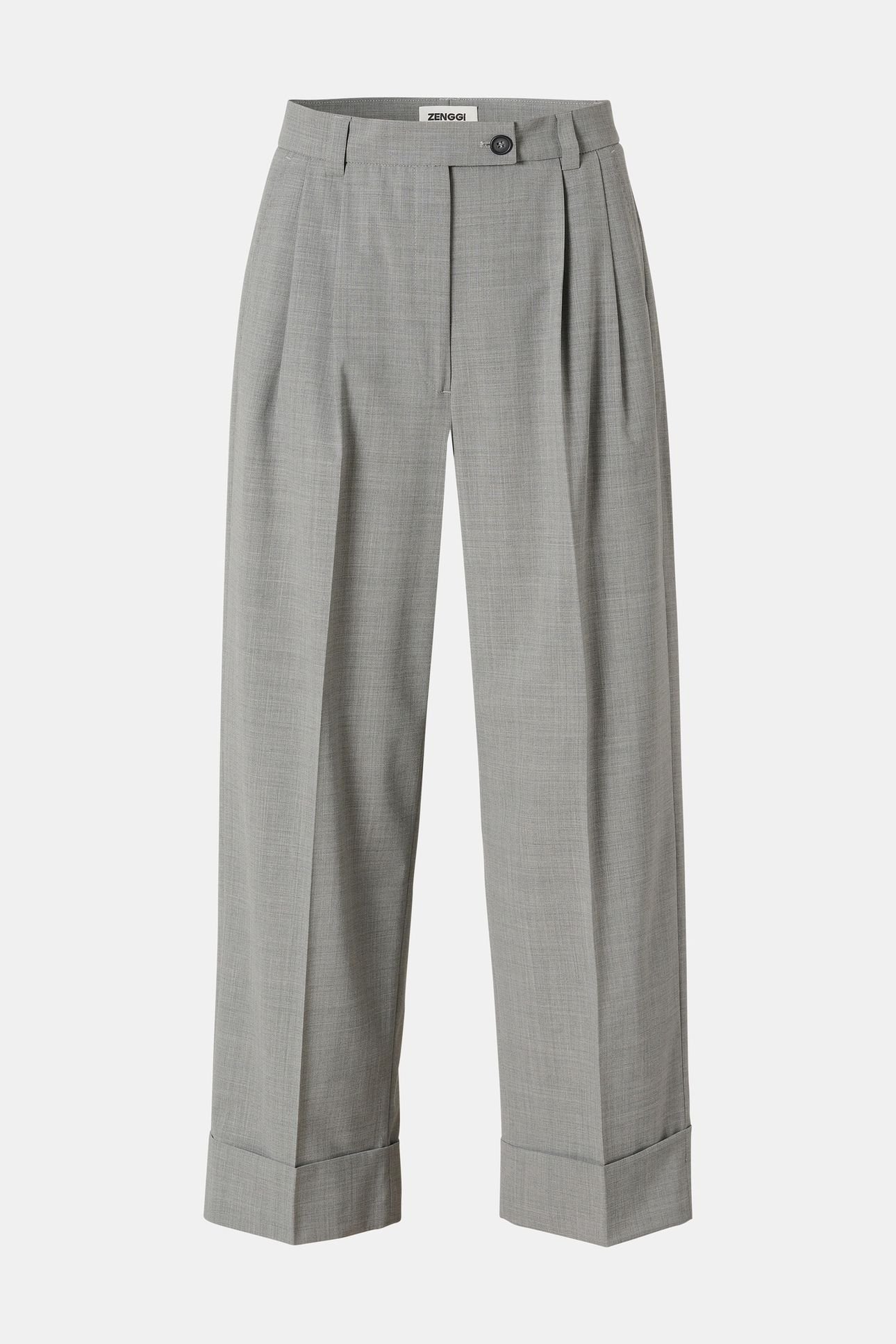 TROPICAL WOOL STRAIGHT PANTS GREY MELANGE 5