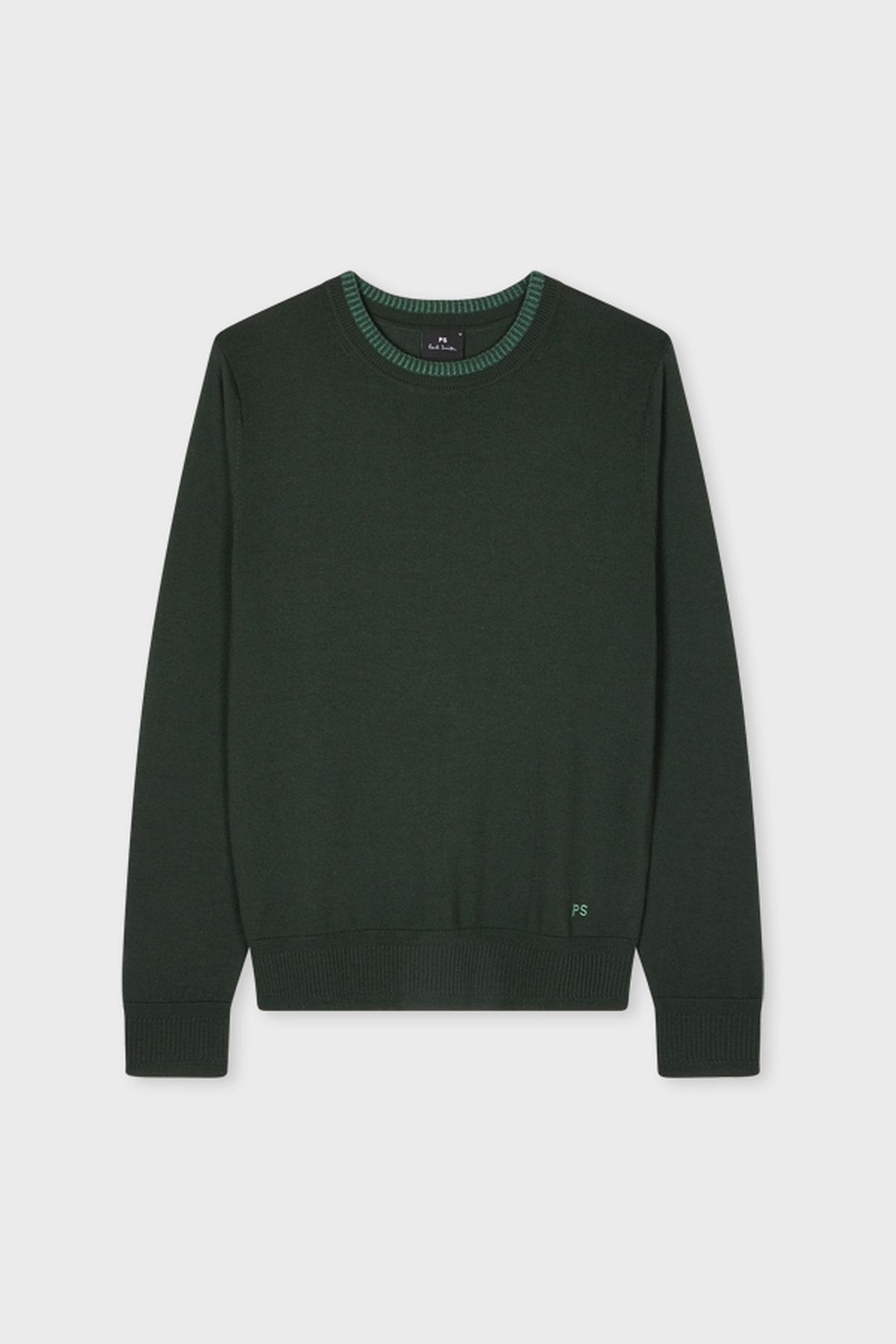 MENS SWEATER CREW NECK VERY DARK GREEN 5