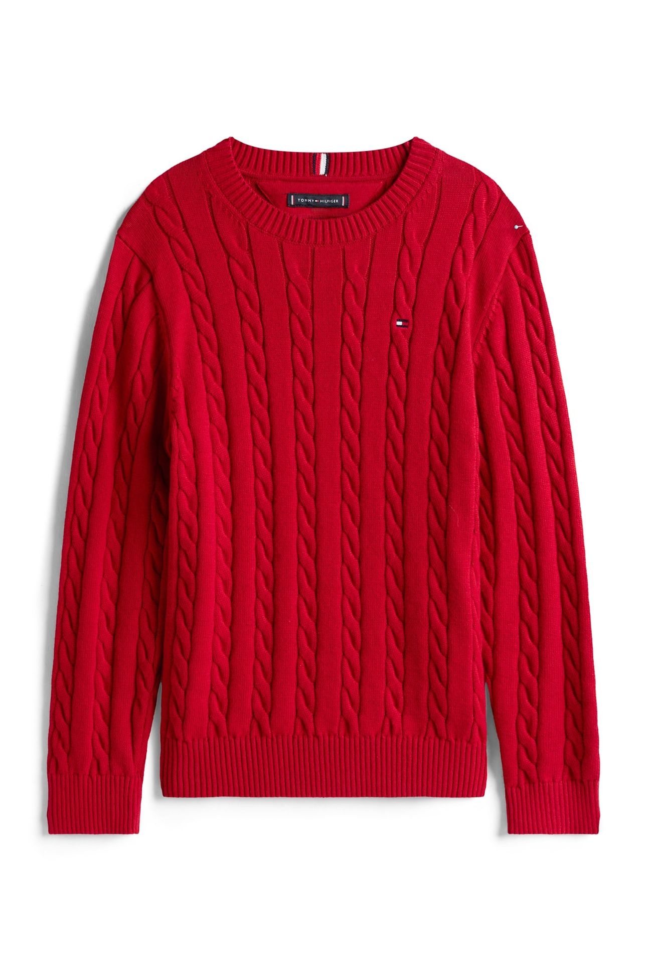 BOYS COTTON CABLE SWEATER MEDIUM RED 4