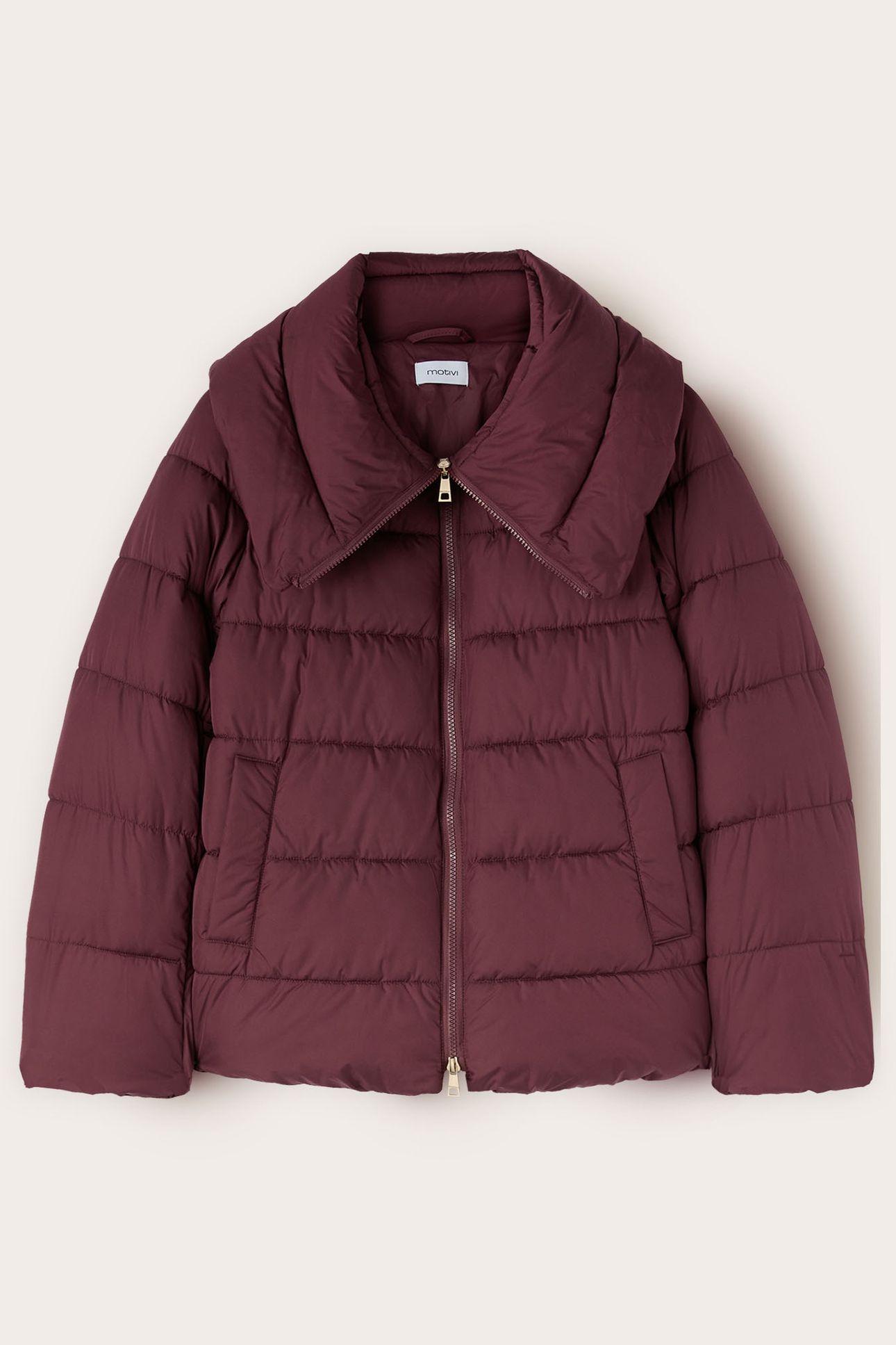HEAVY DOWN JACKET WITH HIGH COLLAR BURGUNDY 4