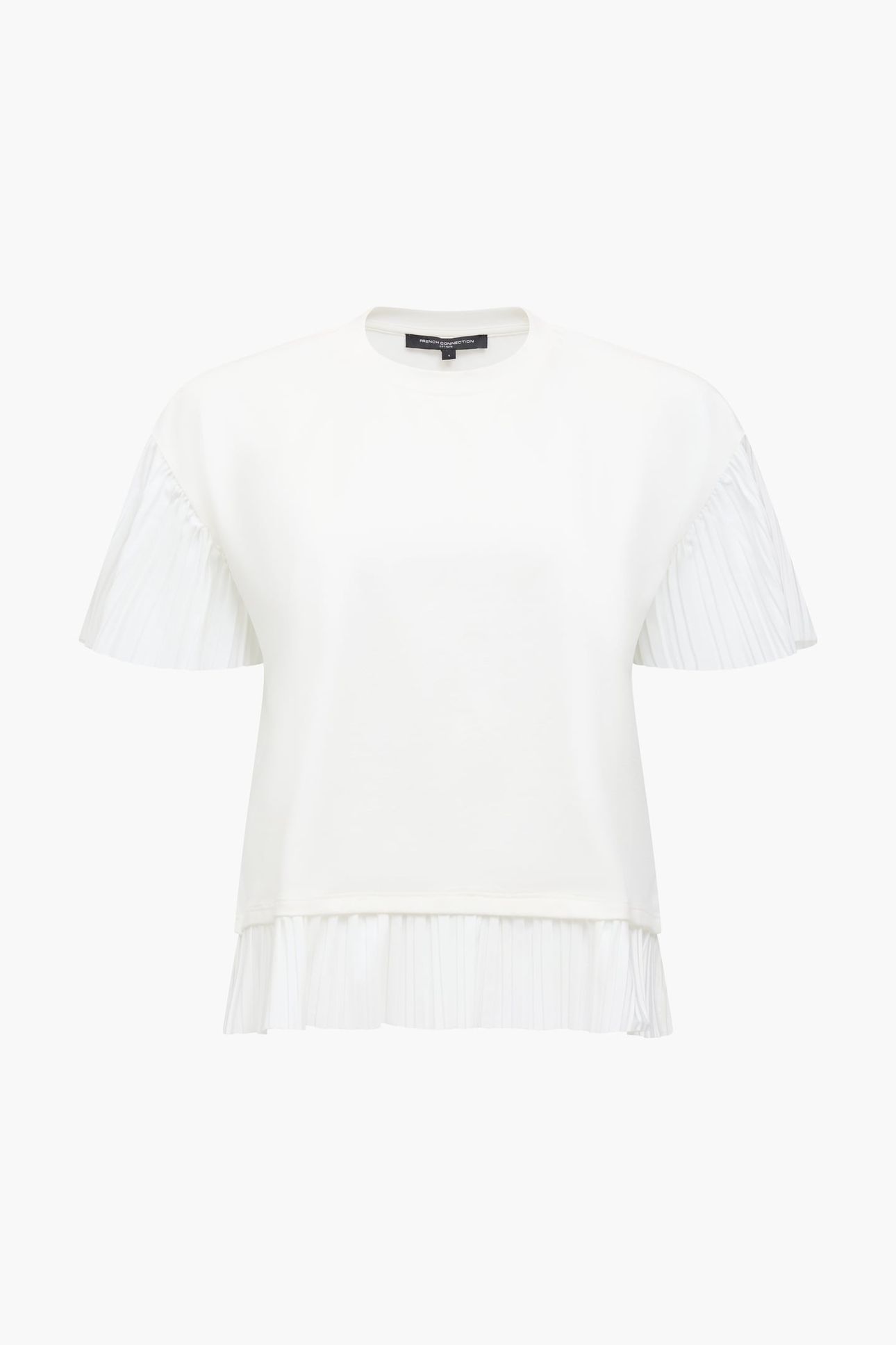 RALLIE PLISSE TRIM TEE SHIRT LINEN WHITE 2