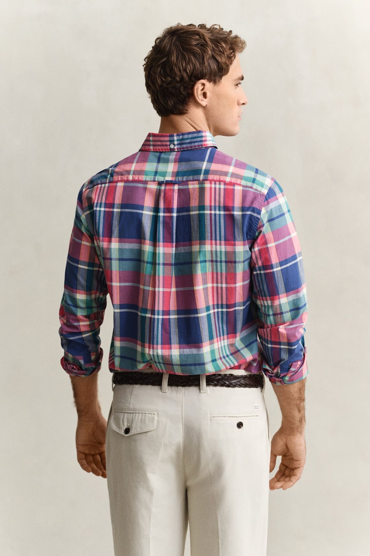 REG INDIAN MADRAS CHECK SHIRT ROSE RED 2