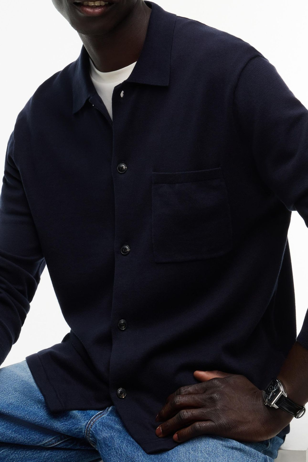 ESSENTIAL COTTON LS NAVY BLUE 8