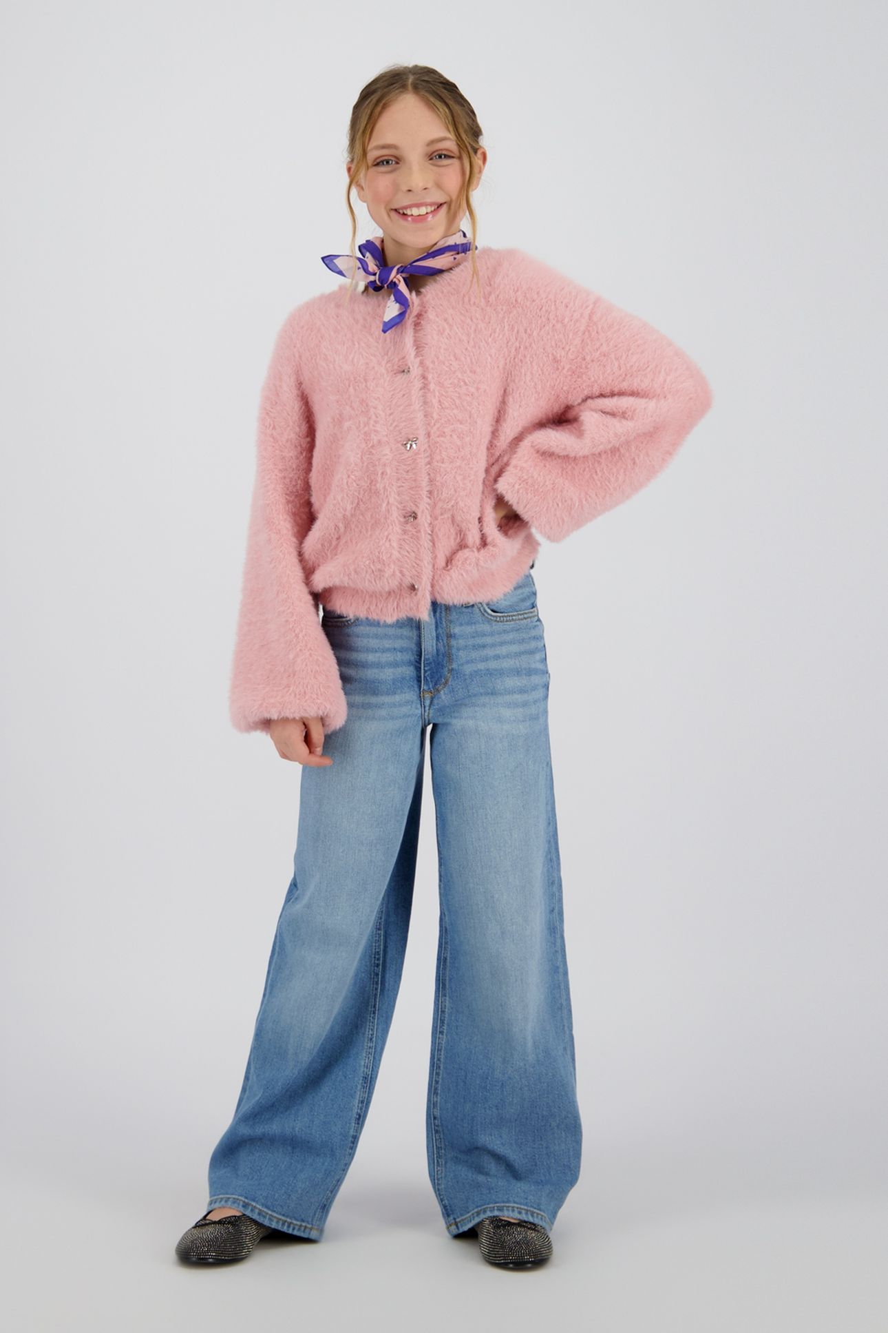 GIRLS MONIQUE CARDIGAN BLEACHED MAUVE 1