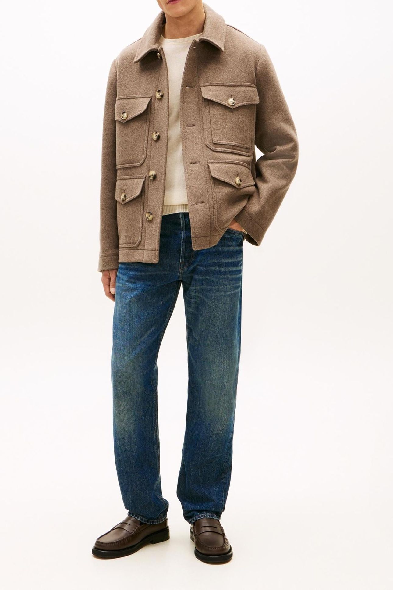 WOOL 4PKT JACKET COASTAL TAUPE 1