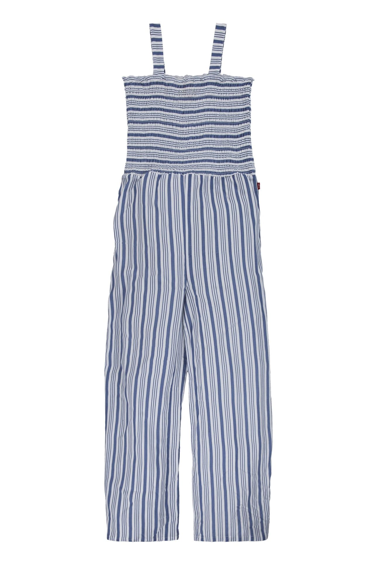 GIRLS SMOCKED JUMPSUIT WHITE 2