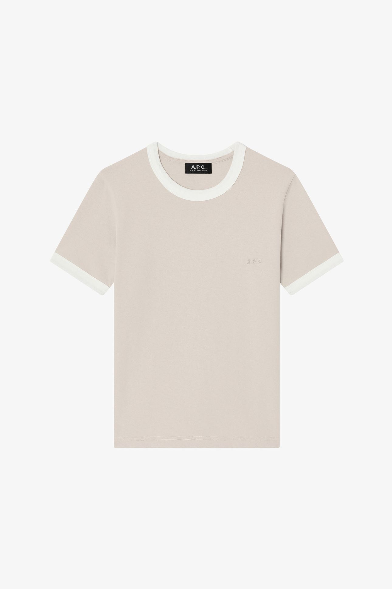 T-SHIRT CROPPED SHORT SLEEVE CONTRAST PUTTY 2