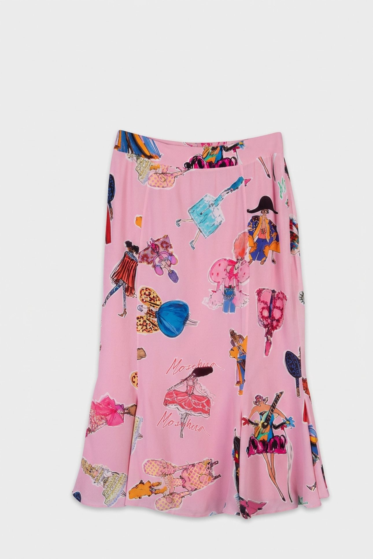 GEORGETTE SKIRT FASHION SKETCHES PINK 3