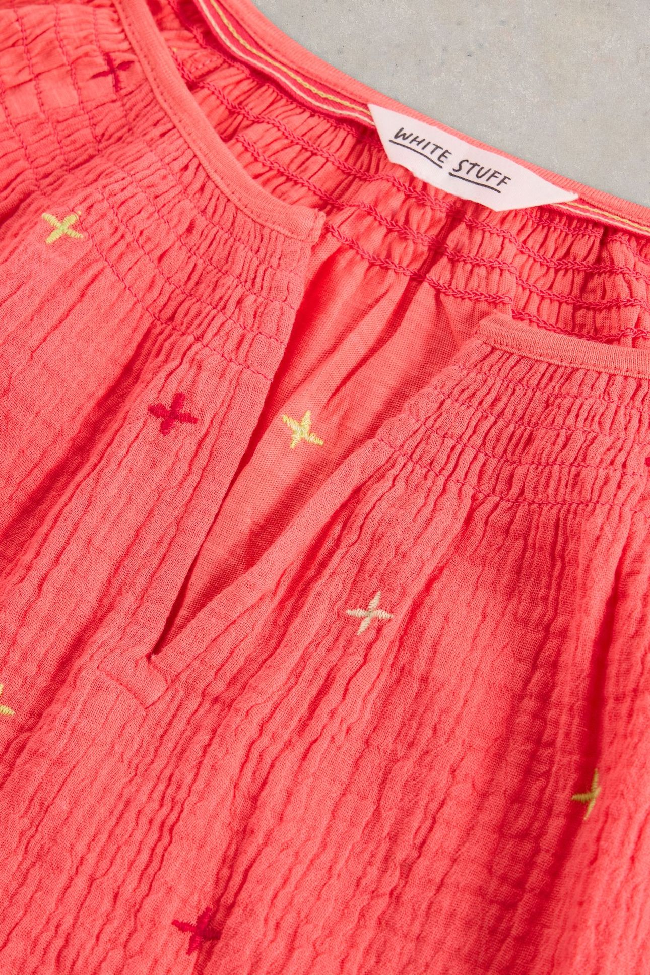 LUELLA EMBROIDERED TOP CORAL MULTI 6