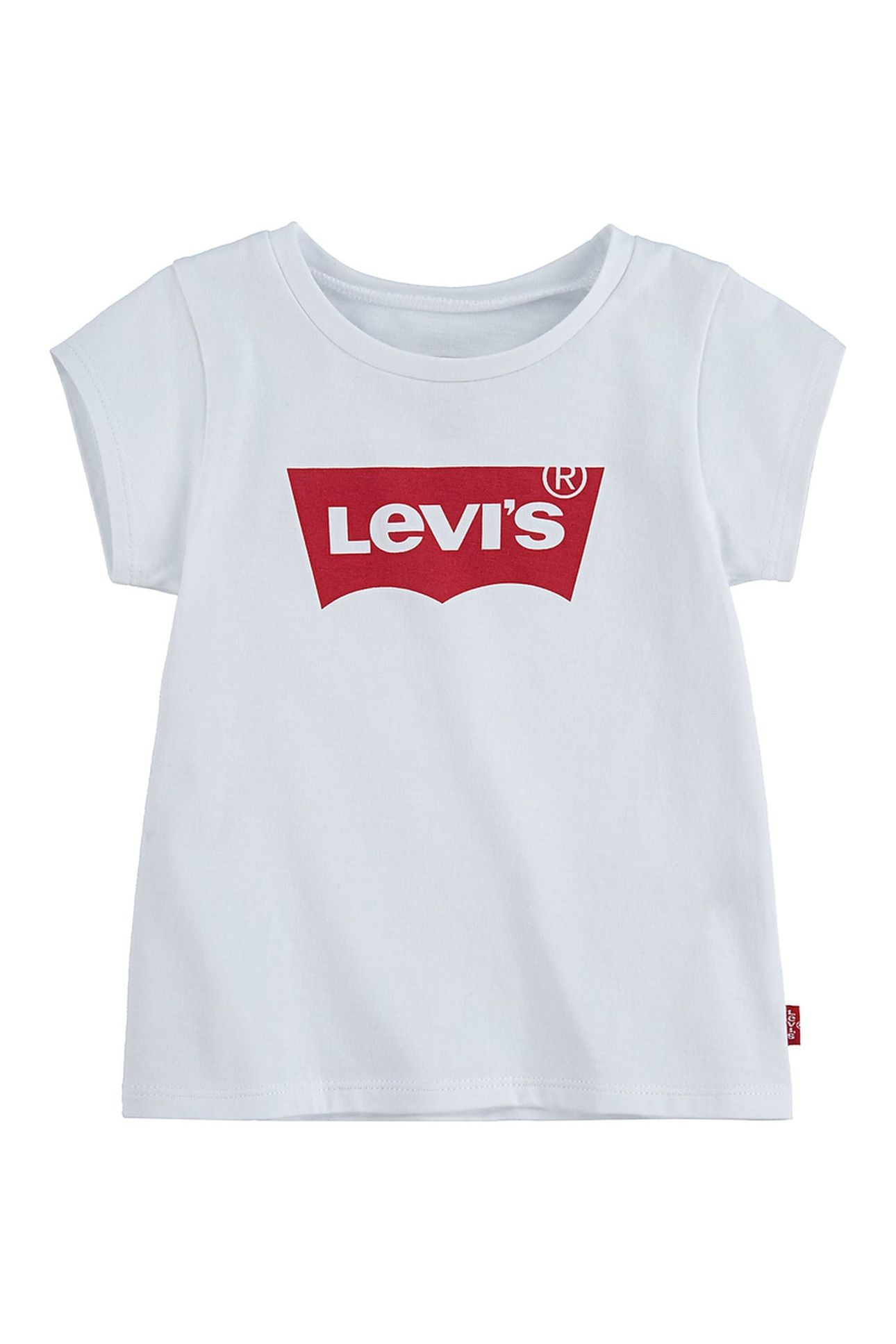 GIRLS SS BATWING A LINE TEE RED/WHITE 1