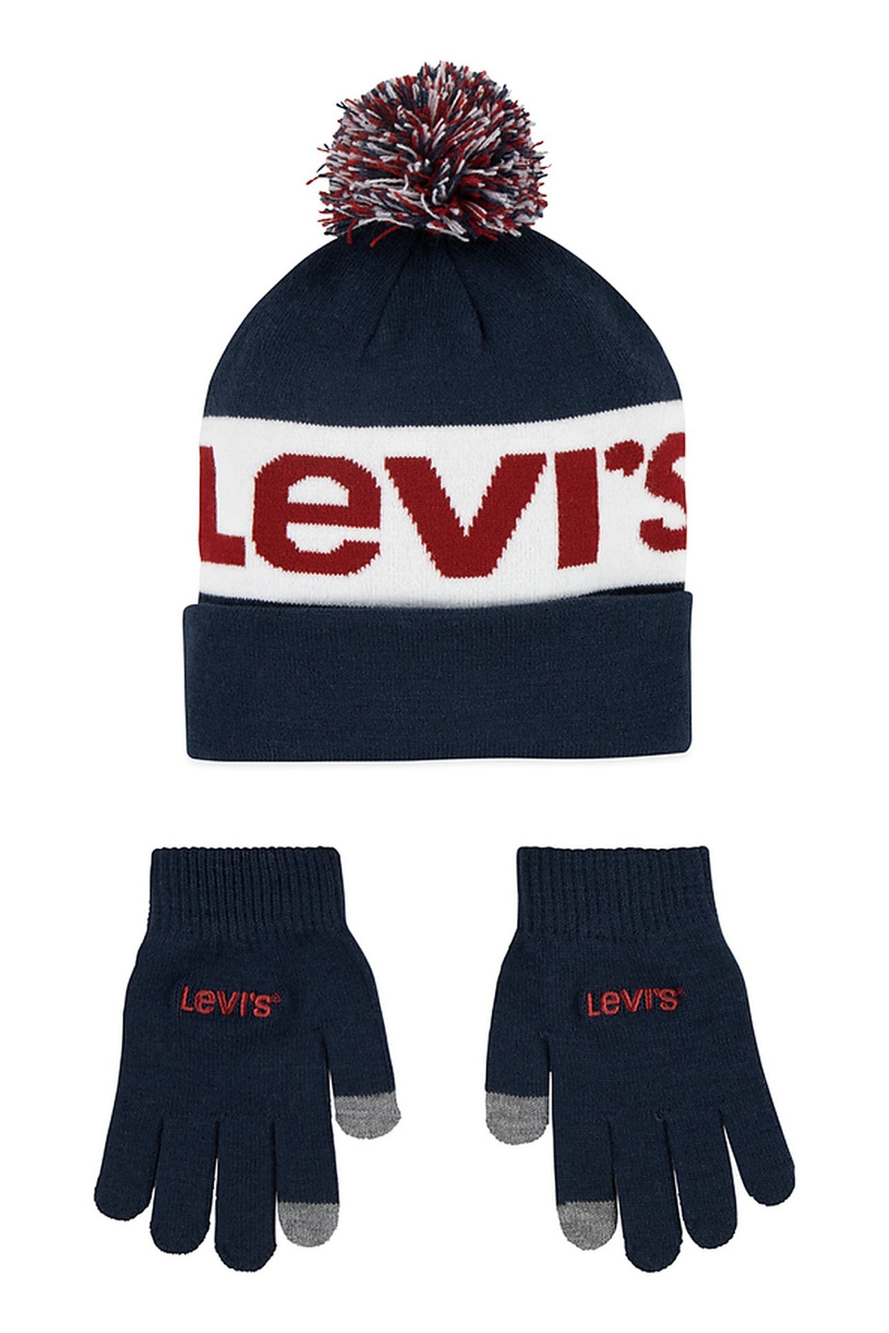UNISEX LAN BEANIE AND GLOVE SET DRESS BLUES 1