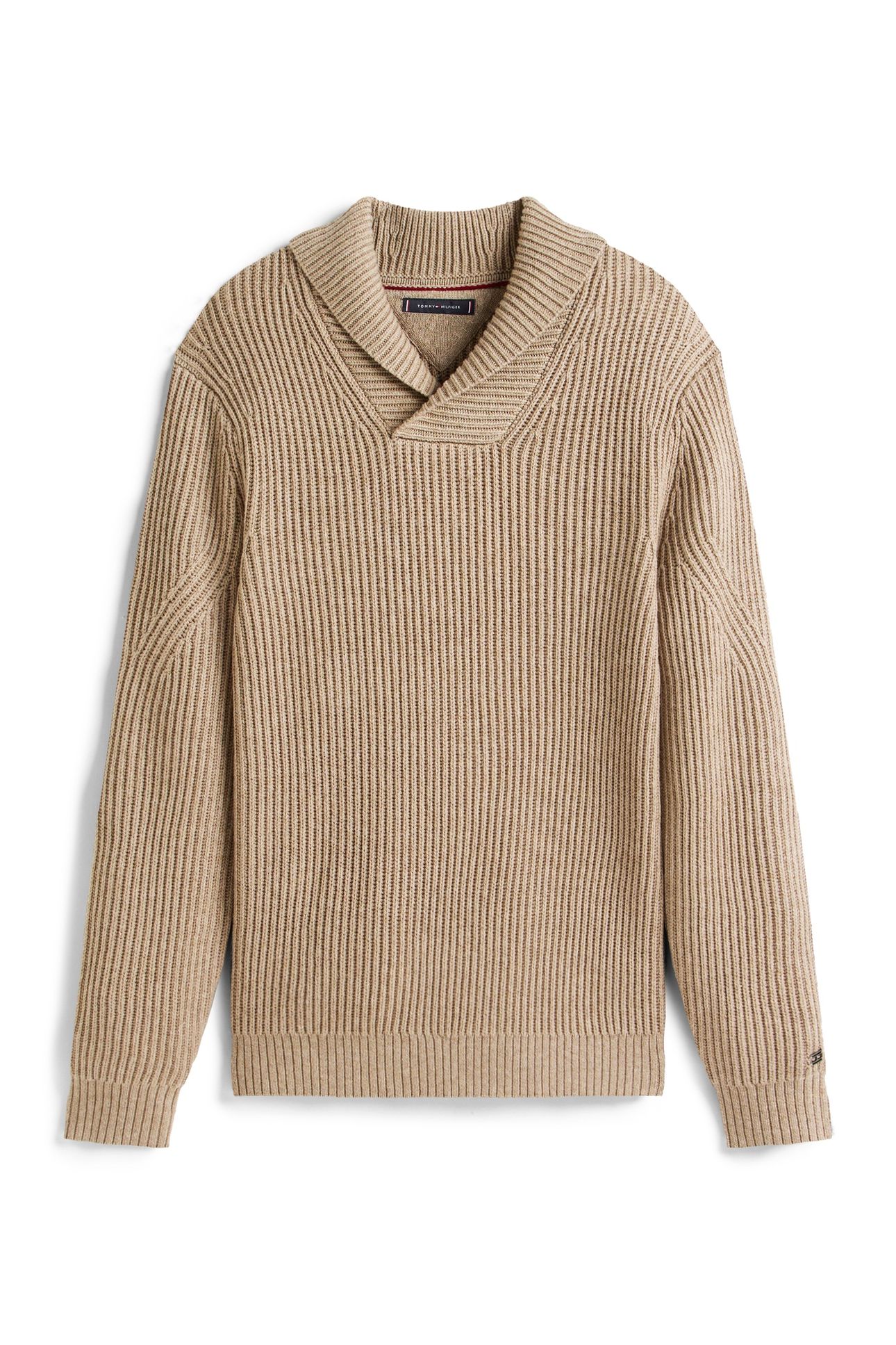 DC SHAWL COLLAR SWEATER COASTAL TAUPE HEATHER 4