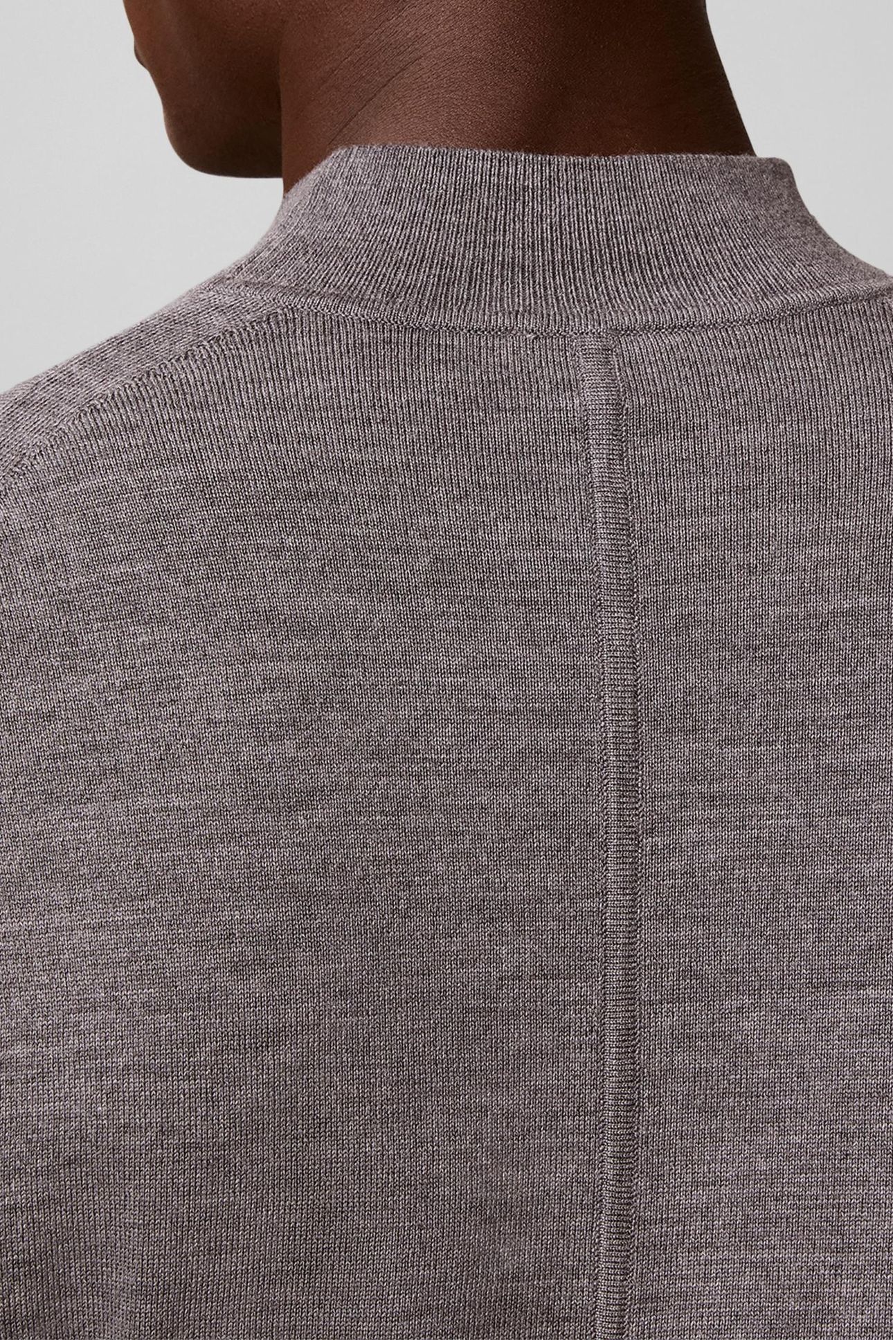 LS MERINO MOCK NECK MEDIUM GREY HEATHER 7