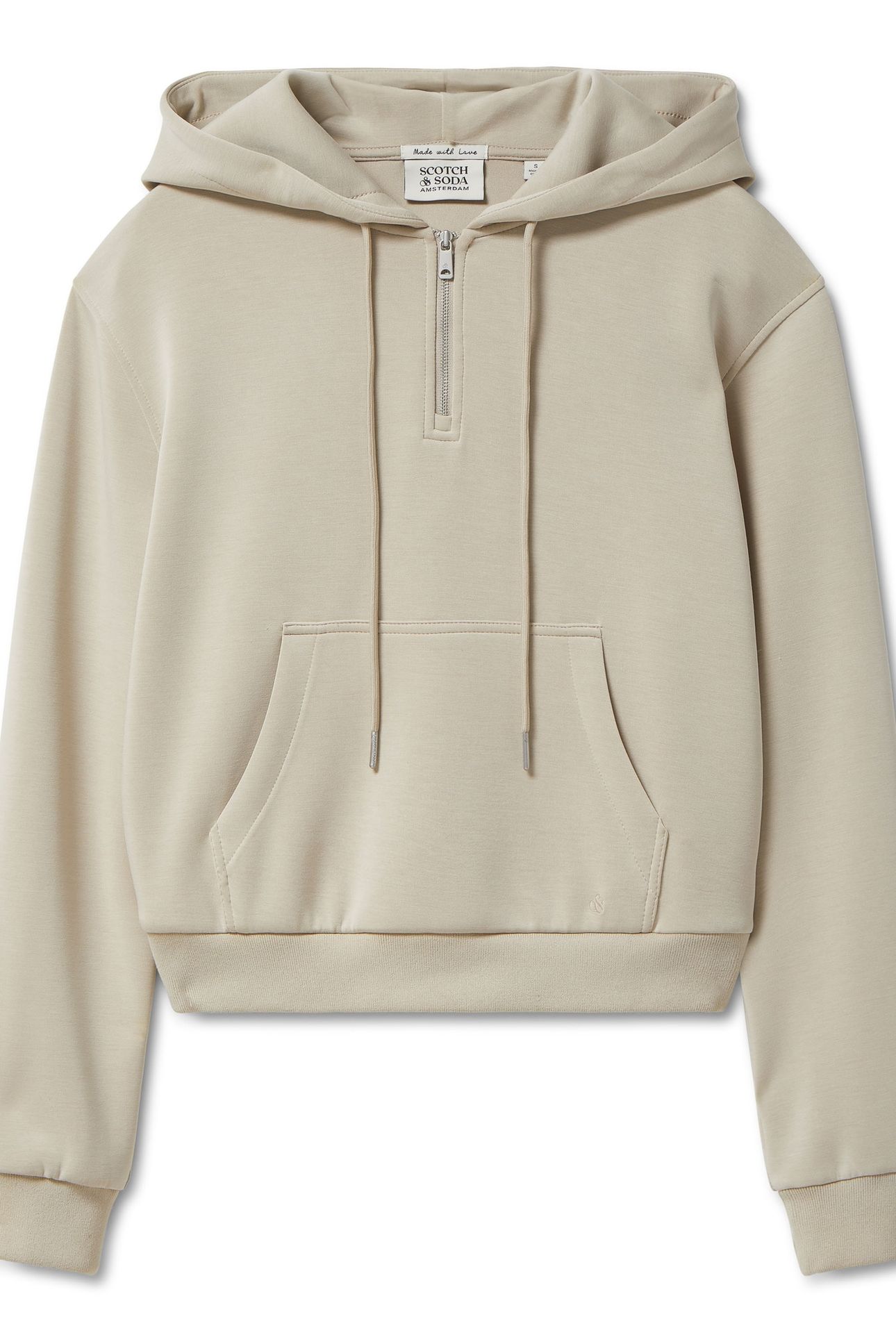 QUARTER ZIP HOODIE FEATHER GRAY 1