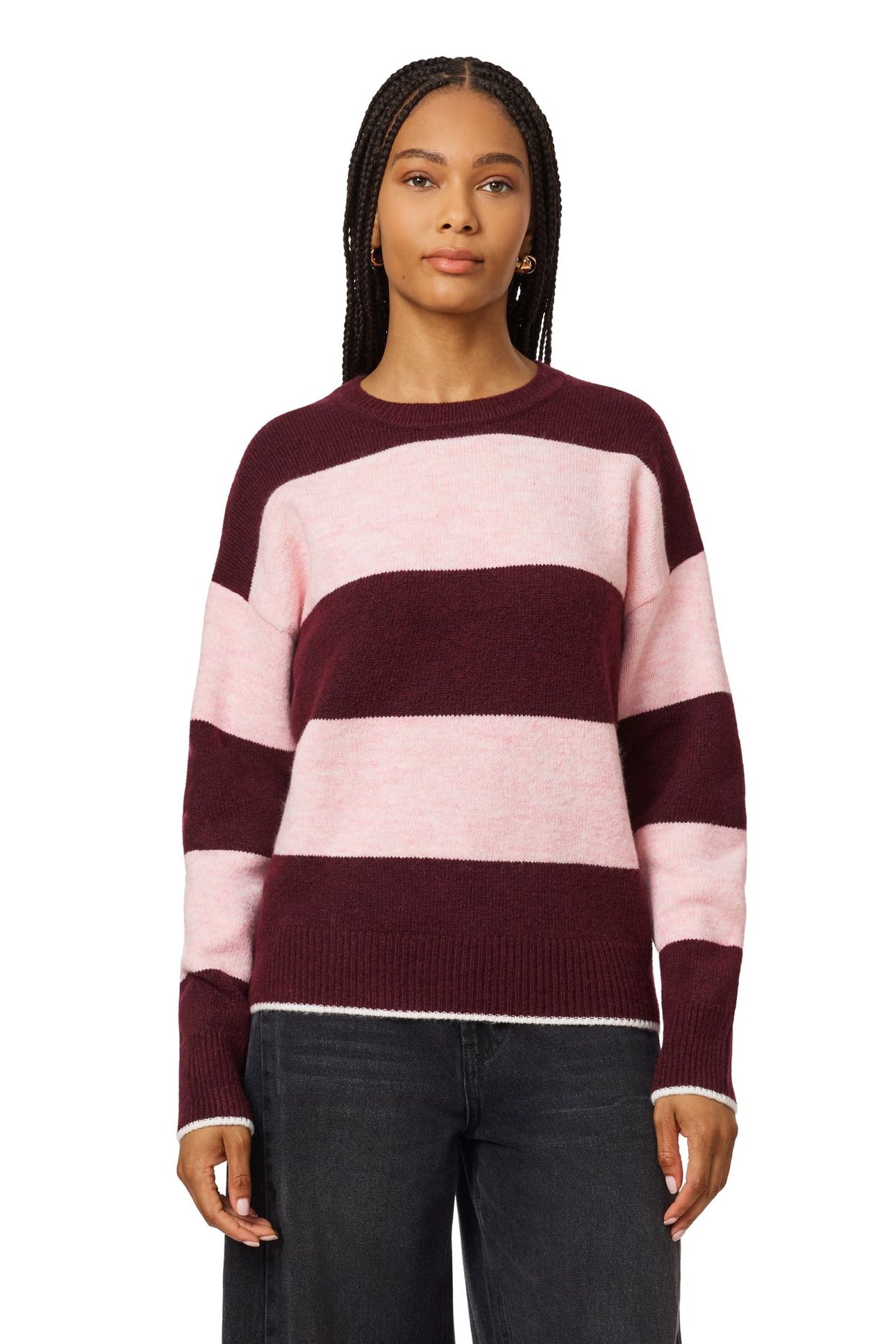 PULLOVER SWEATER FIG/ ROSE DUST HEATHER 7