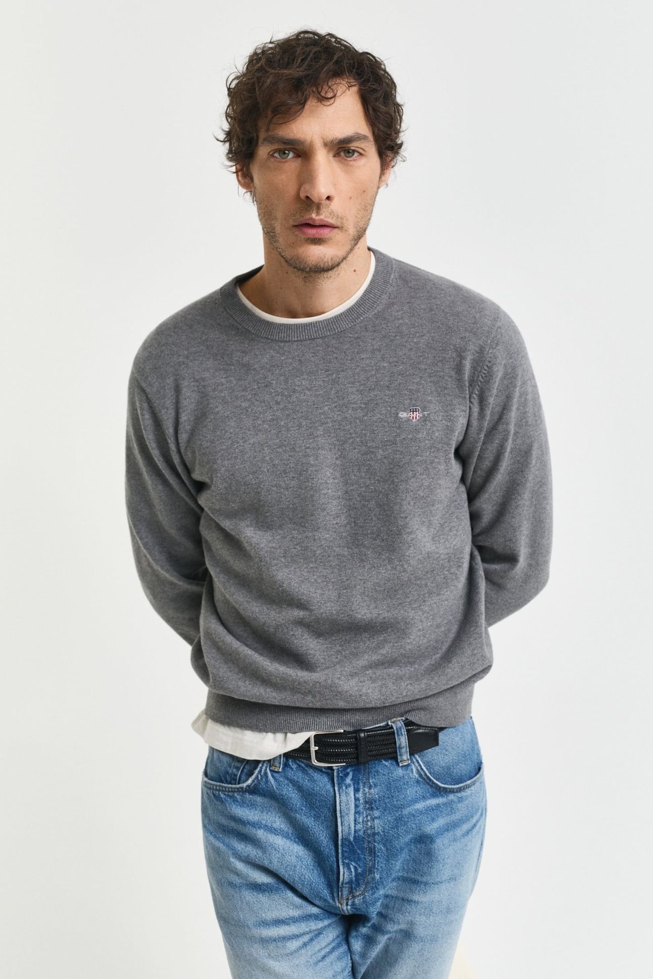 CLASSIC COTTON C-NECK DARK GREY MELANGE 2