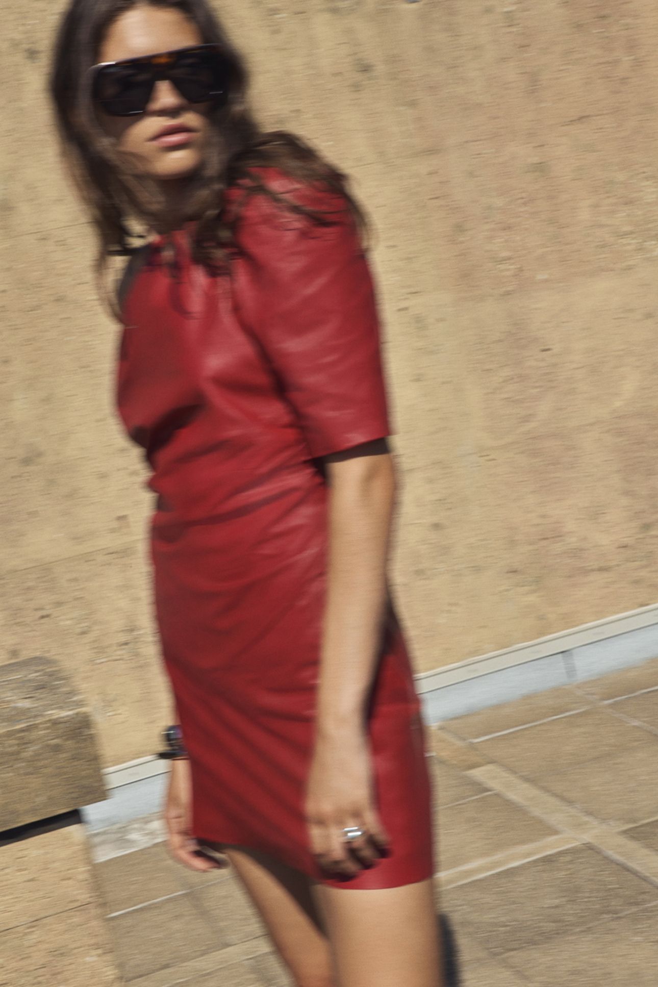 GLEN DRAPEY LEATHER DRESS GLAZED CHERRY 6