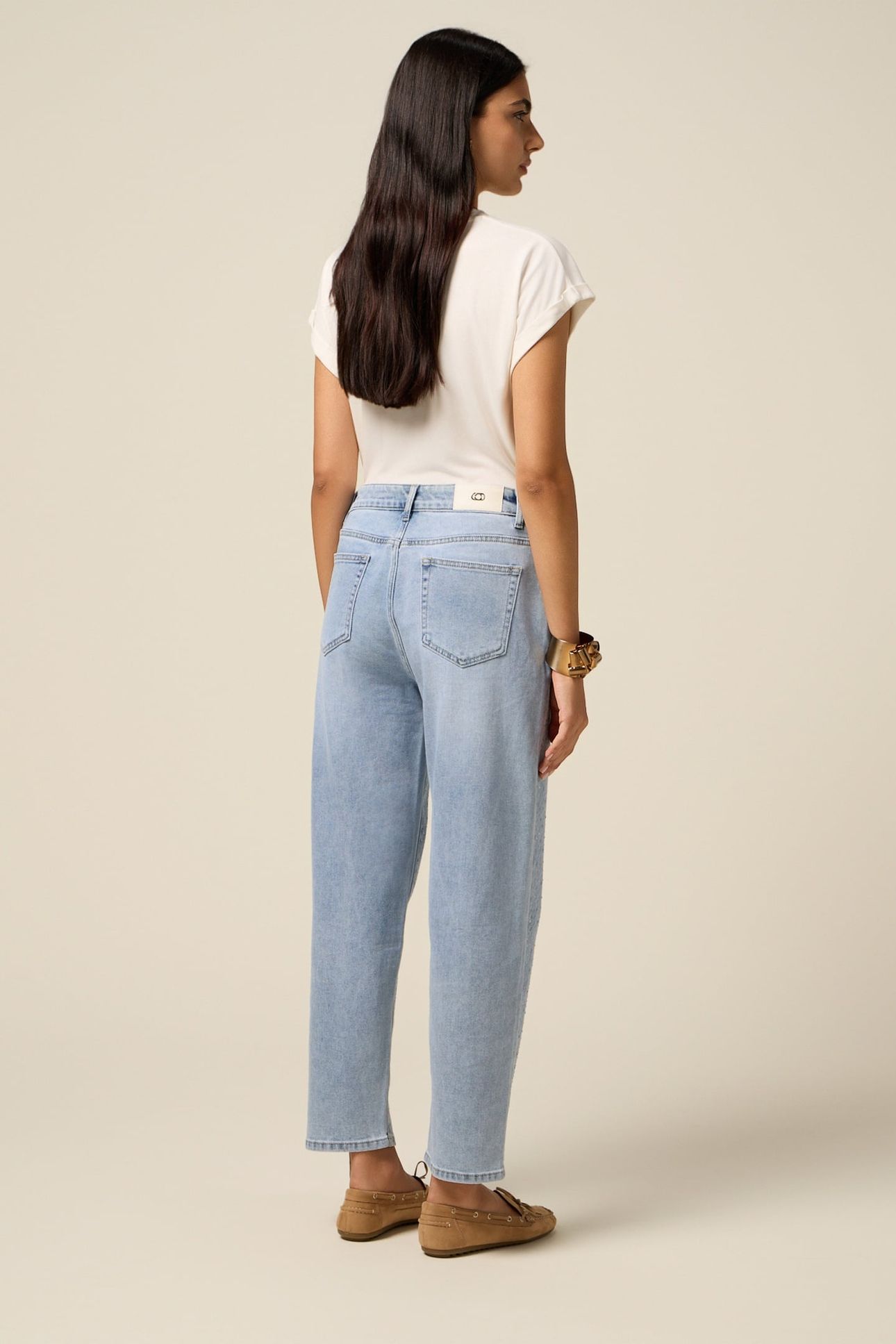 REGULAR JEANS WITH MICRO CRYSTALS LIGHT BLUE 3