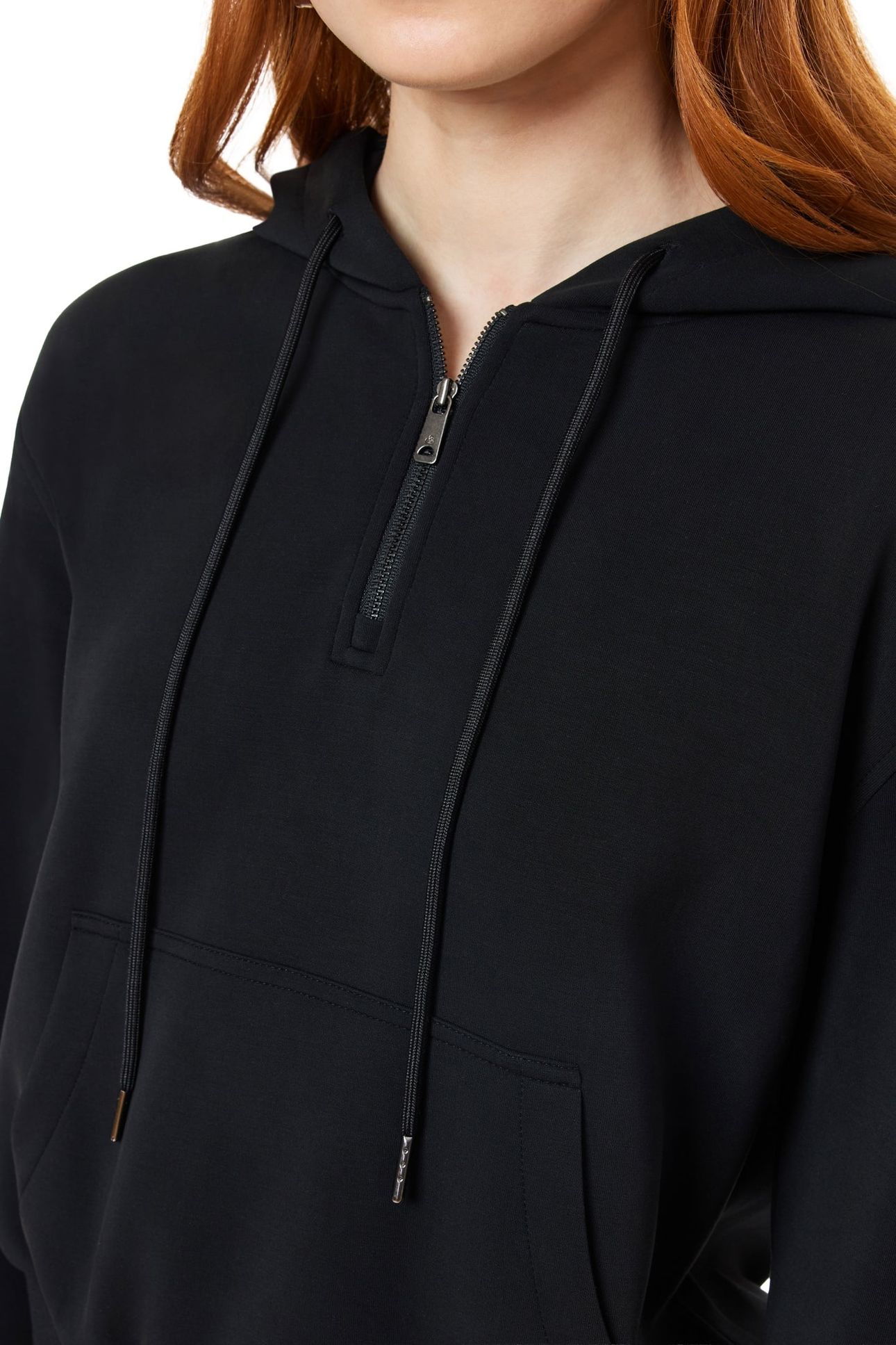 QUARTER ZIP HOODIE BLACK 9