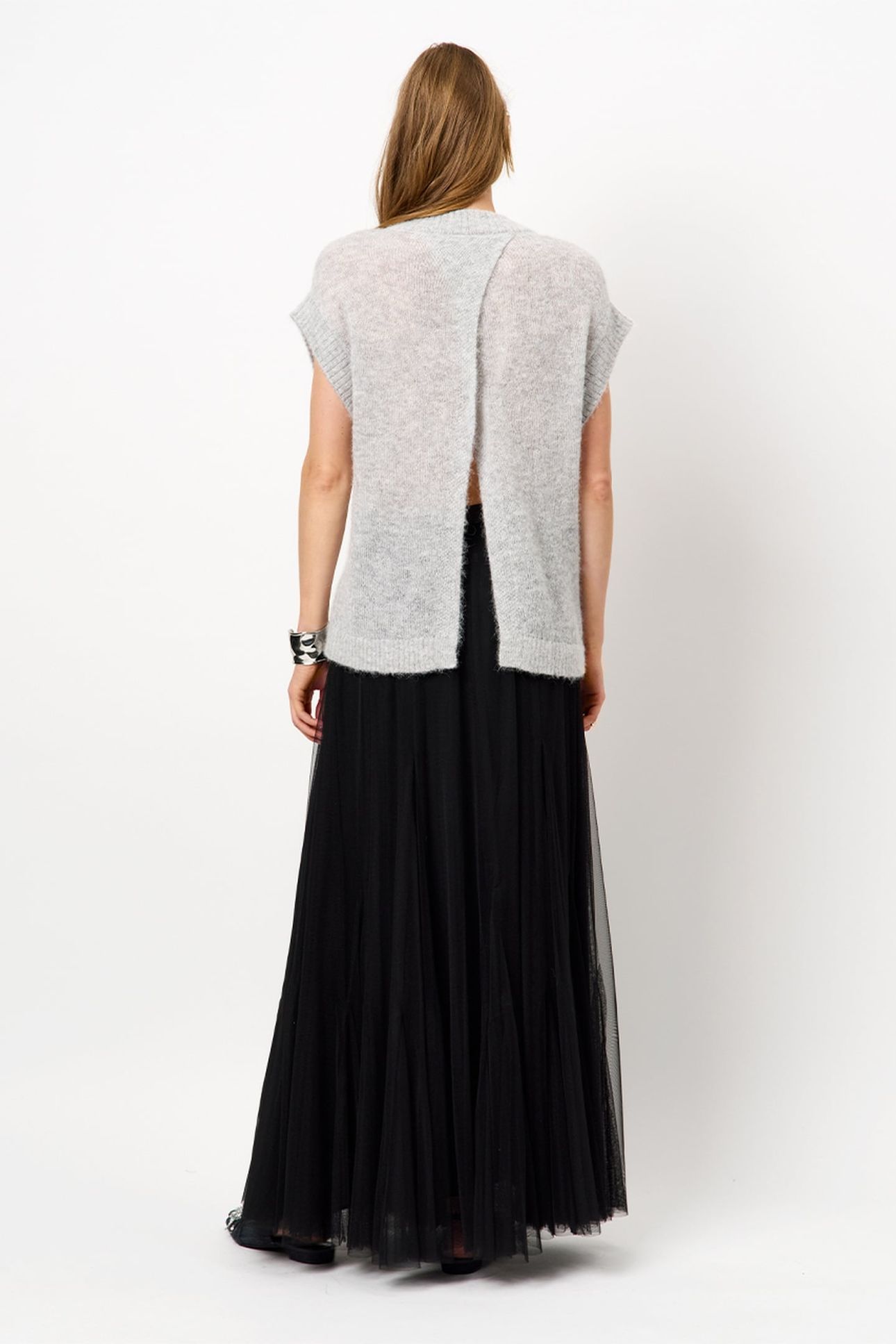 NYCIA SLEEVELESS SEQUIN SWEATER HEATHER GREY 3