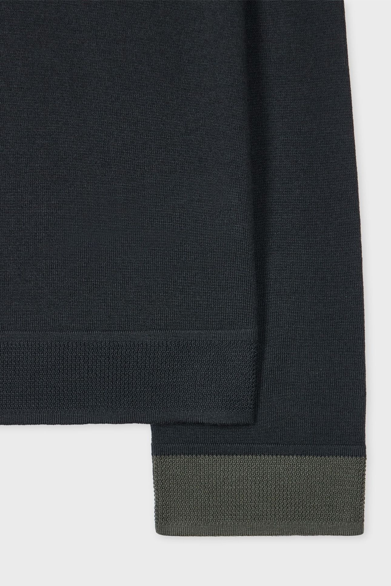 MENS SWEATER LS POLO BLACK MELANGE 7