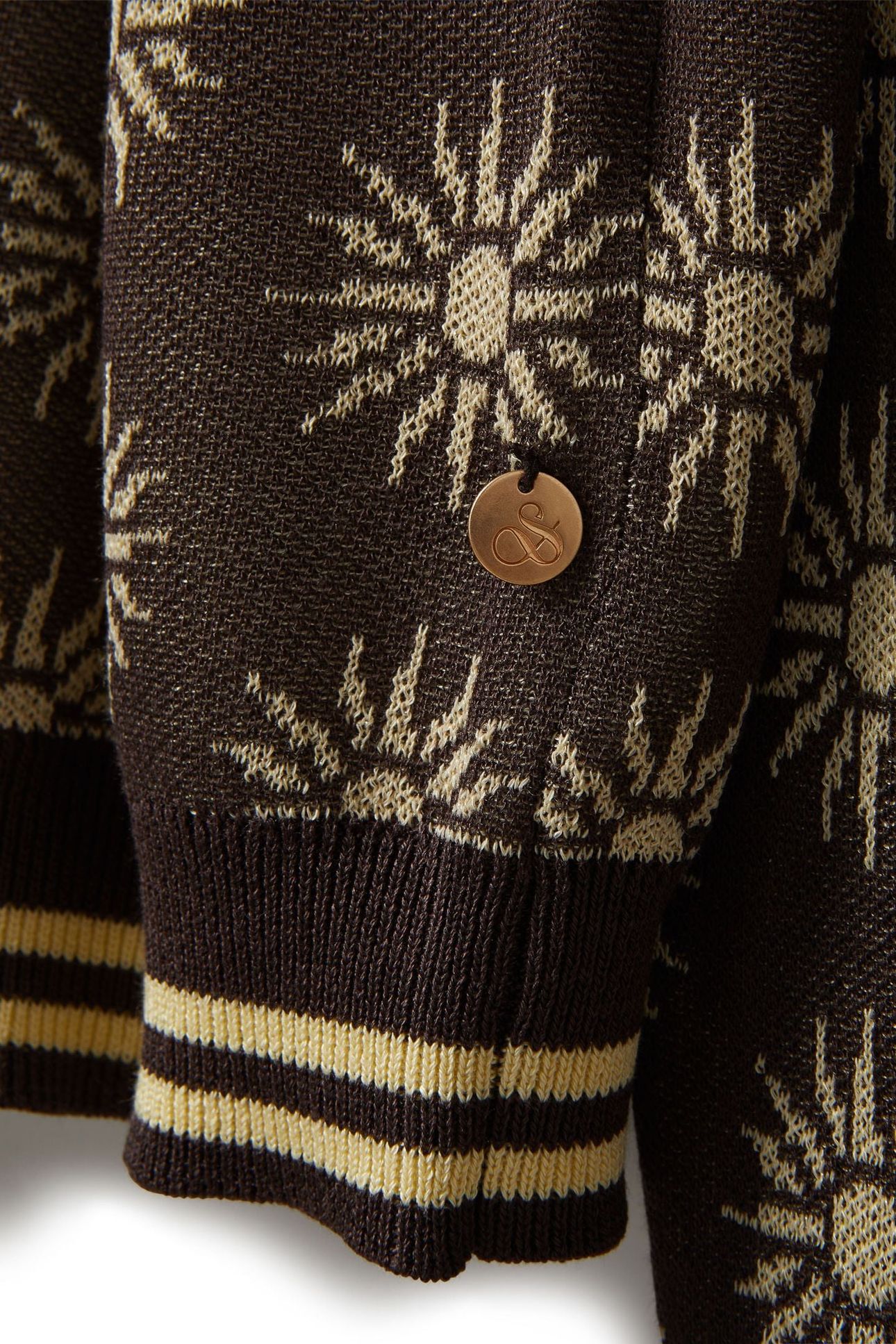 JACQUARD PULLOVER SEAL BROWN/ REED YELLOW 9