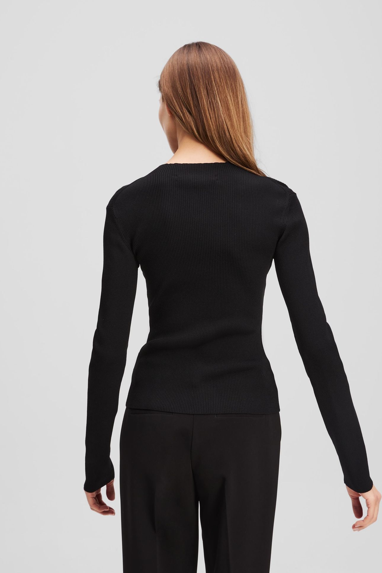 LONGSLEEVE RIBBED MOCK NECK BLACK 2