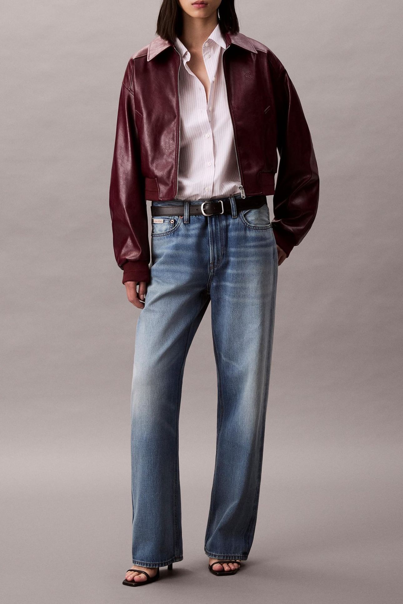 CROPPED CRINKLE JACKET DEEP ROUGE 3