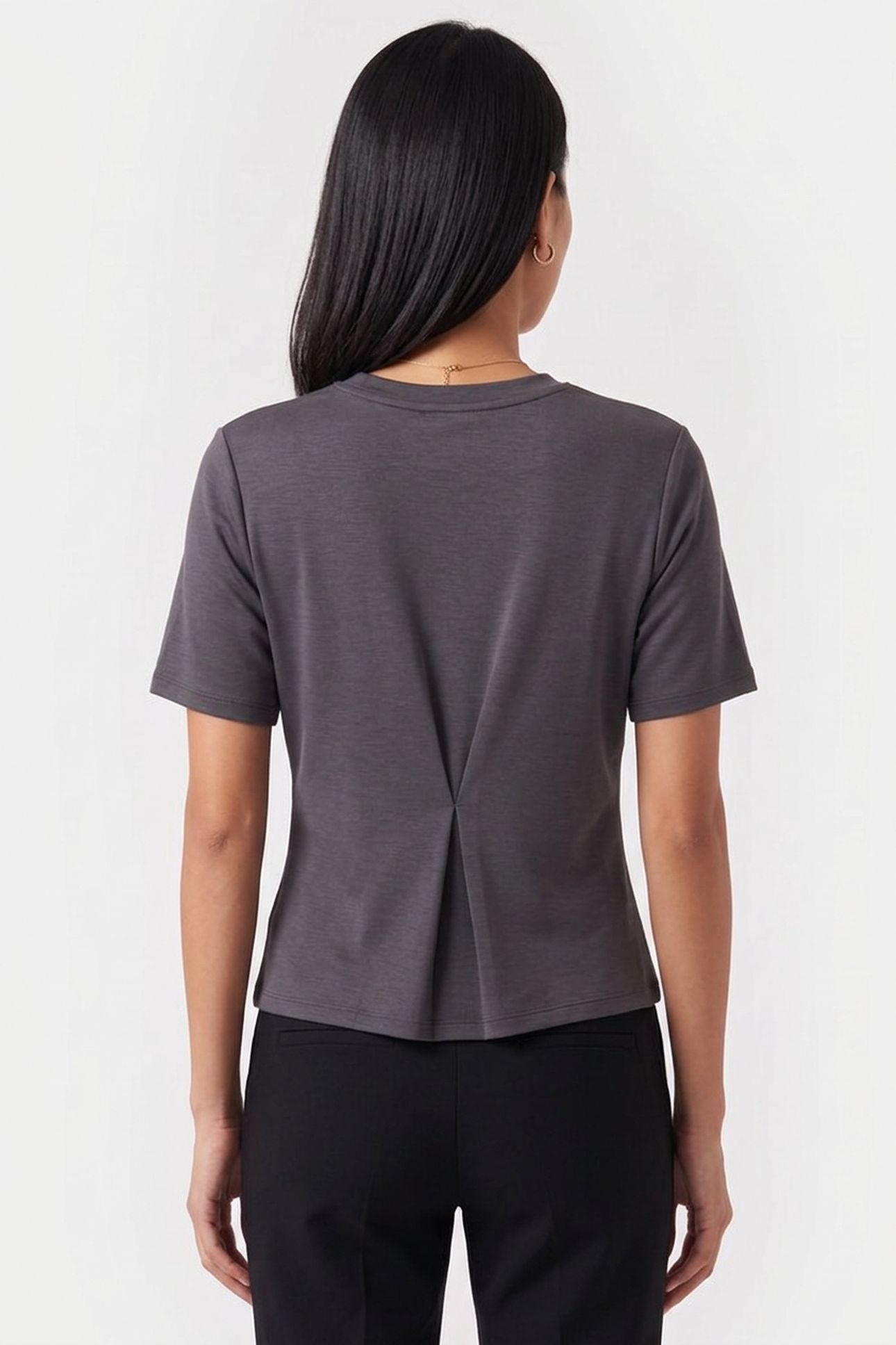 LUX PINCHED TEE CHARCOAL SIZE [XL] CHARCOAL 2