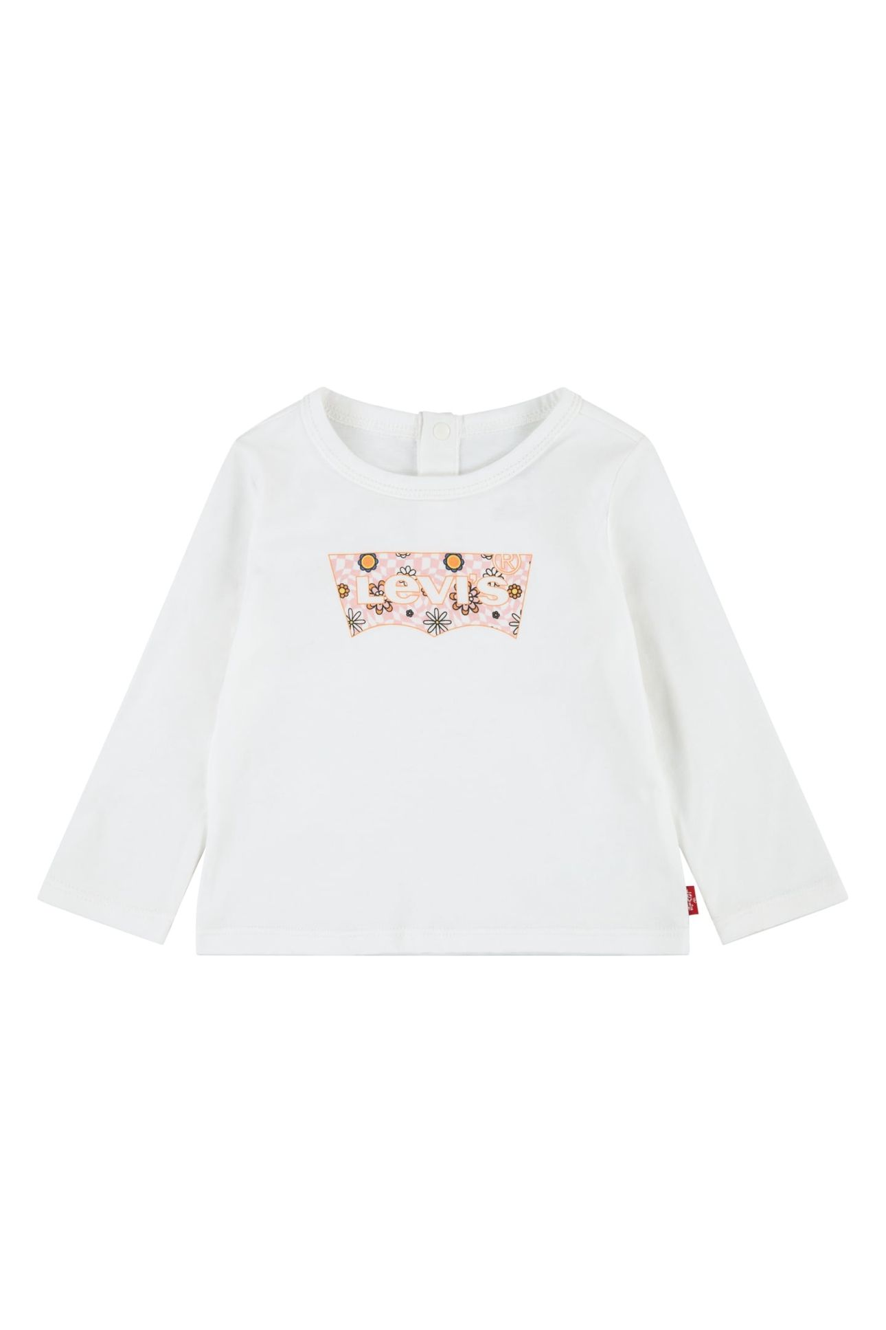 GIRLS BATWING CHECKERBOARD TEE WHITE ALYSSUM 1