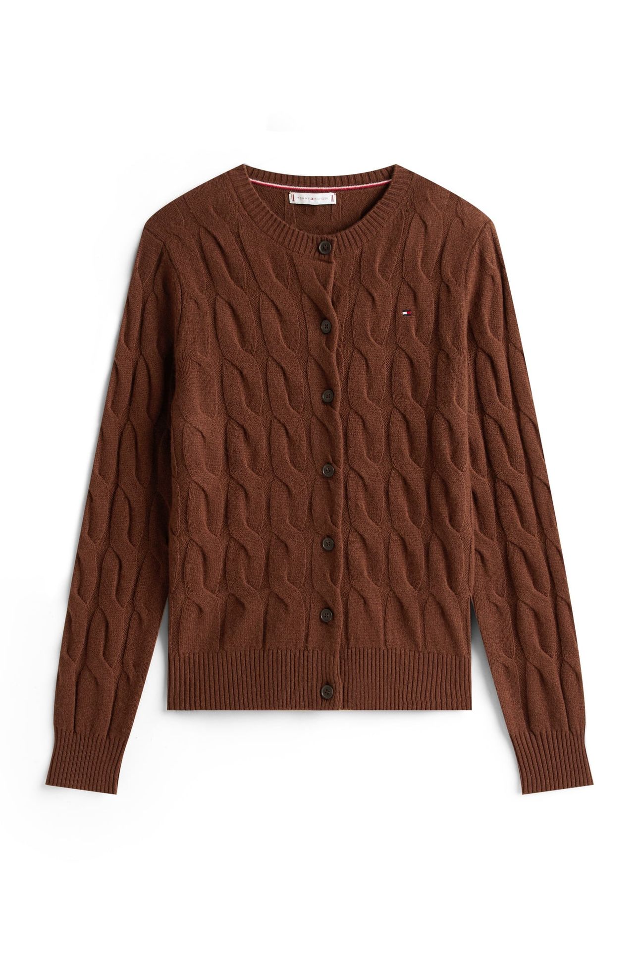 SOFT WOOL CABLE C-NECK LEGACY BROWN 4