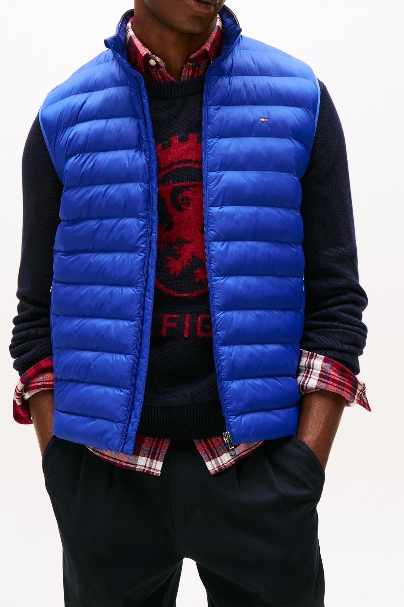 PACKABLE RECYCLED VEST WEDGE BLUE 1