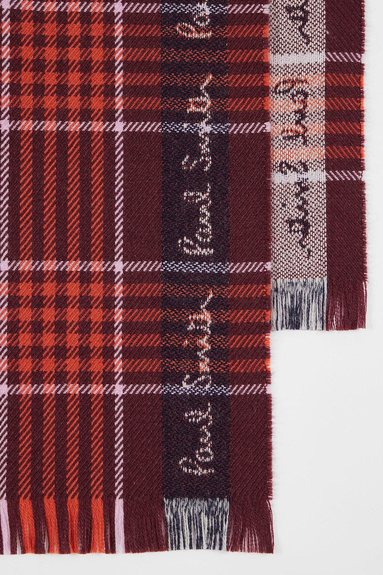 MEN SCARF LOGO BORDER BURGUNDY/ BORDE 9