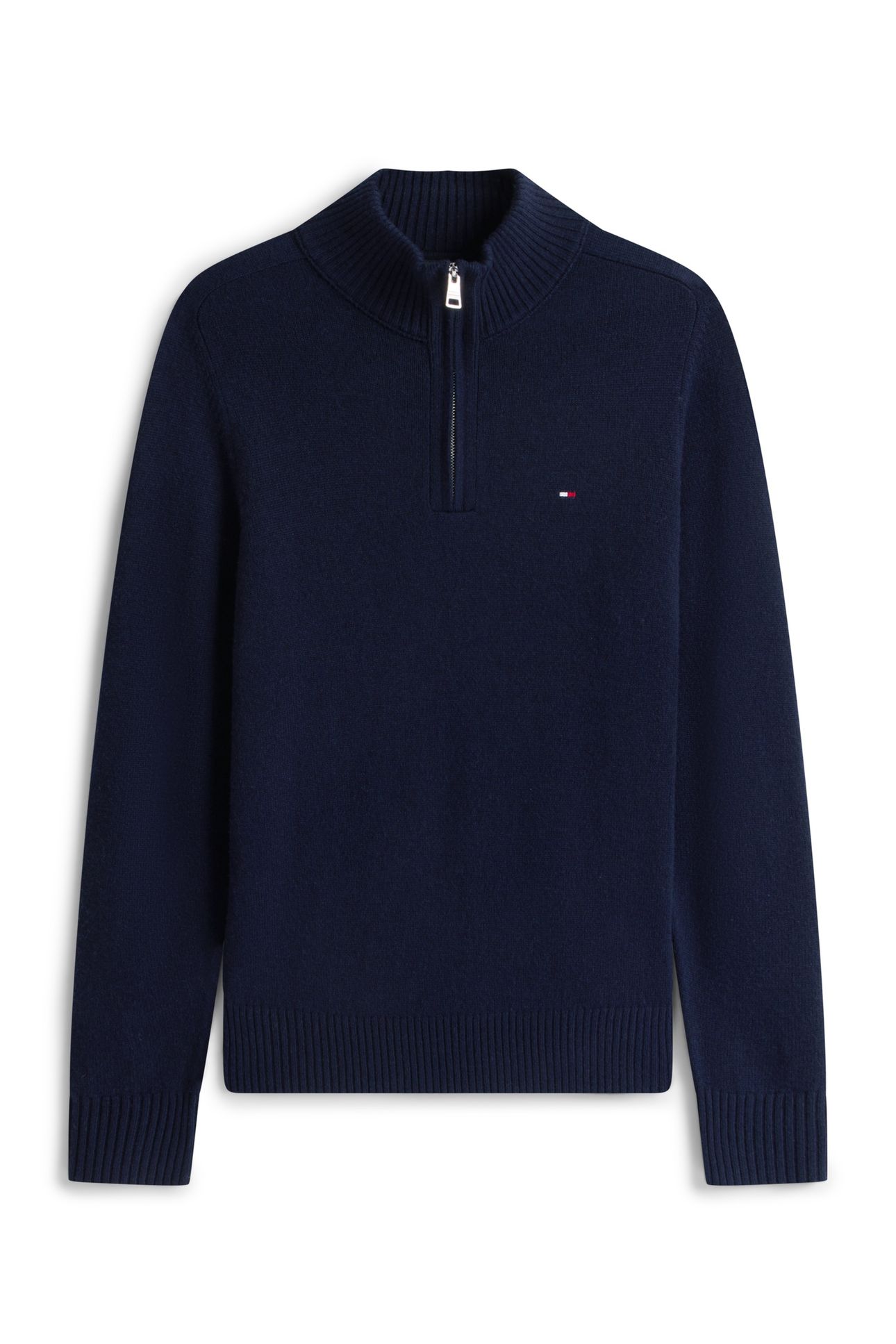 LAMBSWOOL ZIP MOCK NAVY BLUE 4
