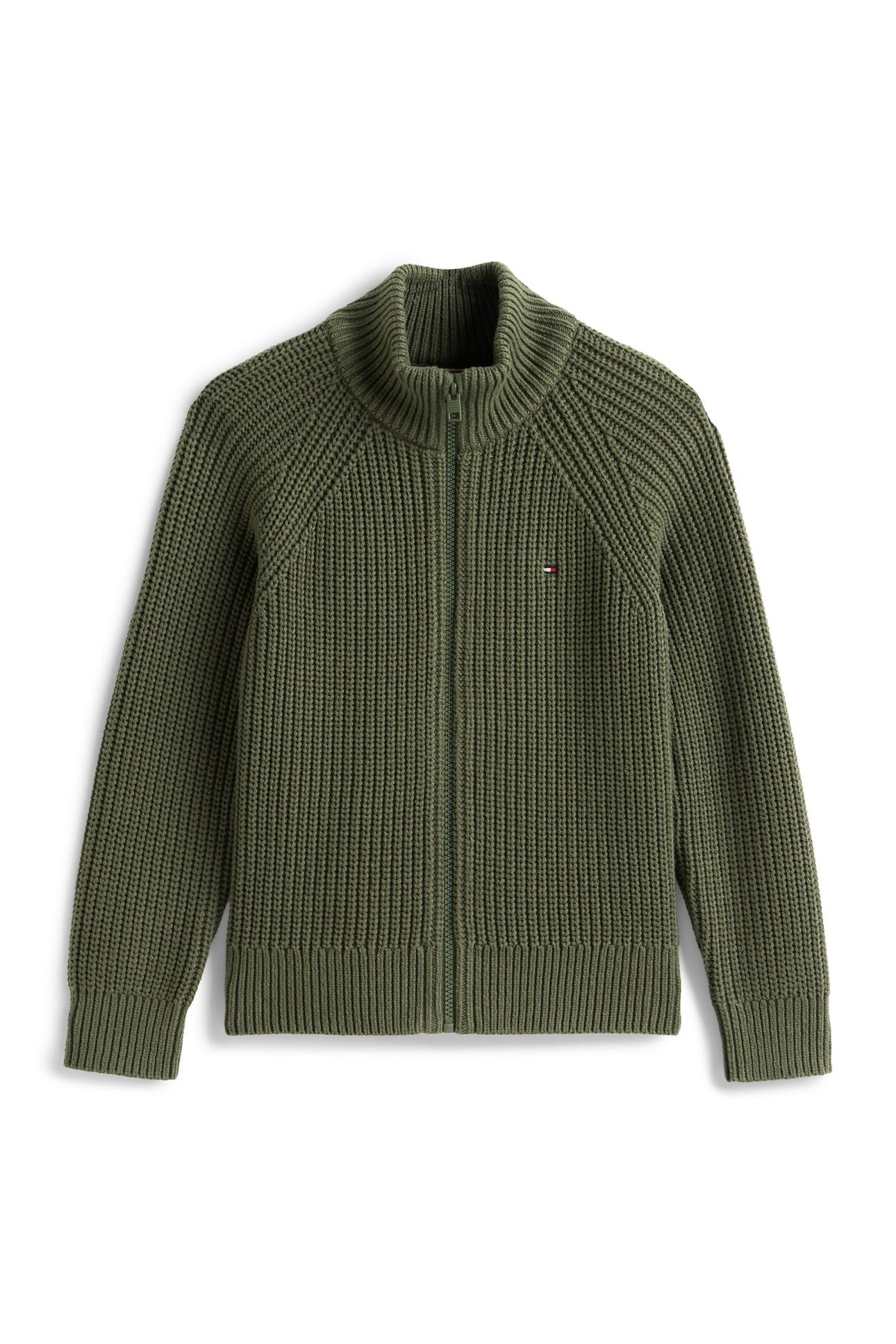 BOYS HALF CARDIGAN FULL ZIP PEWTER GREEN 4