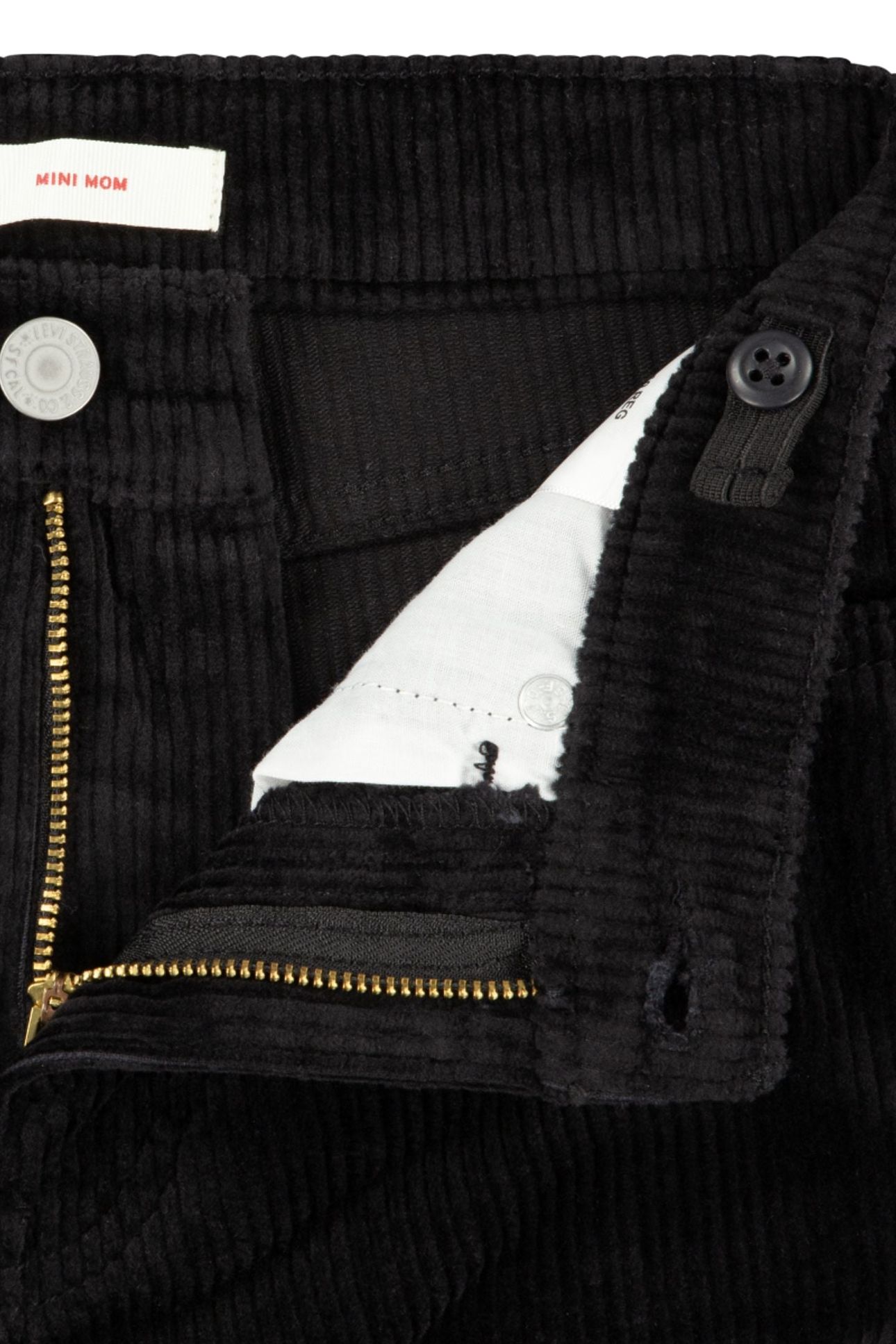 GIRLS CORDUROY MINI MOM PANT BLACK 3