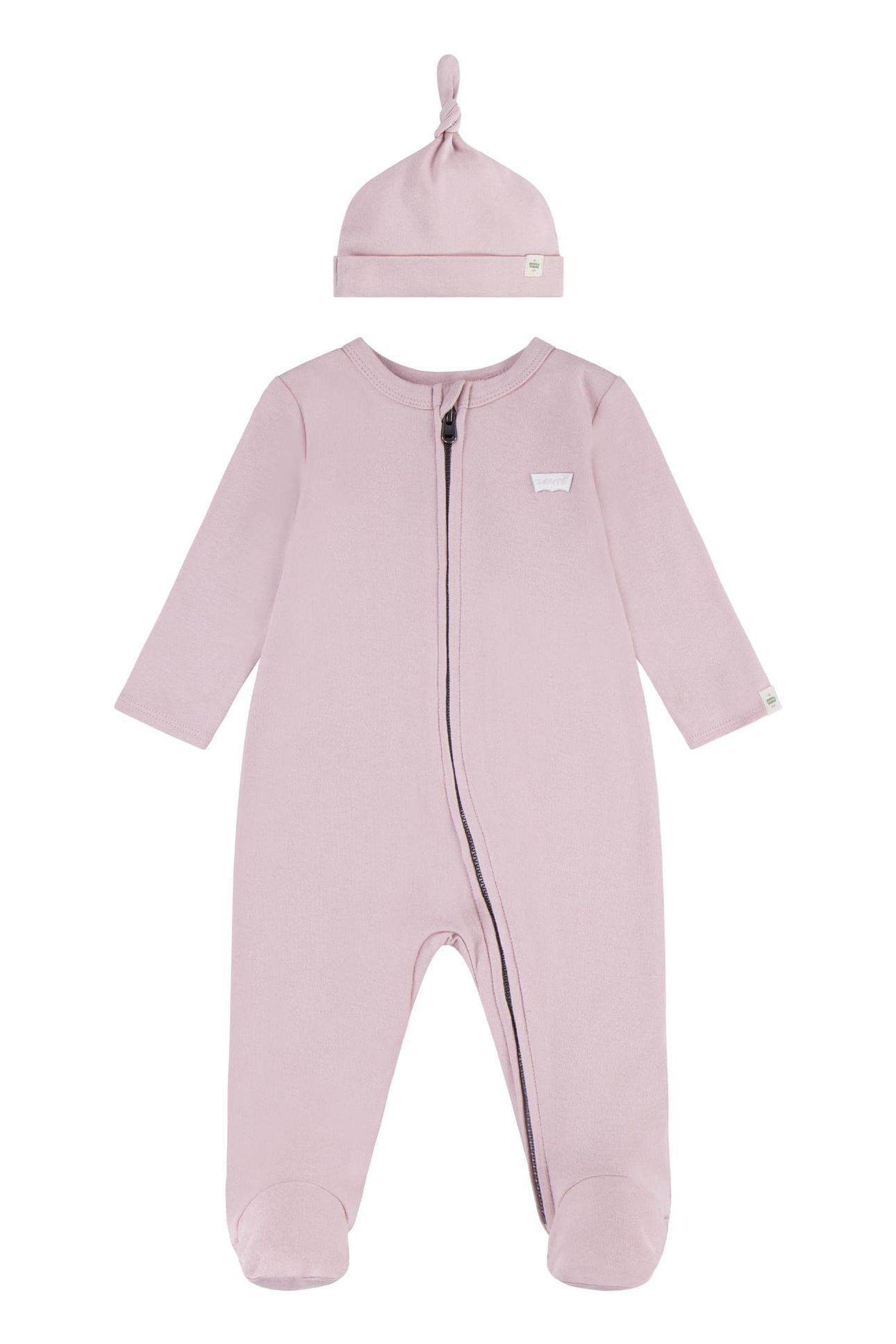 UNISEX FOOTED COVERALL & HAT SET RAPTURE ROSE 1