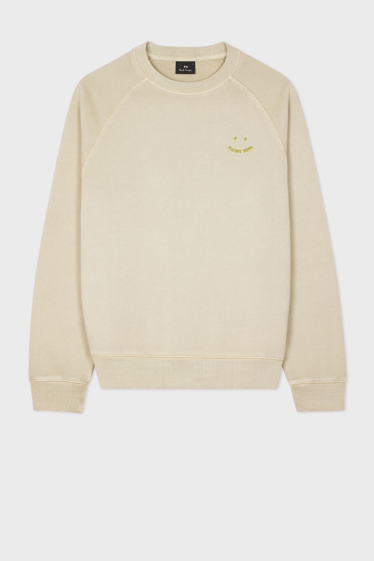 MENS LS SWEATSHIRT PS HAPPY EMB MEDIUM BEIGE 1
