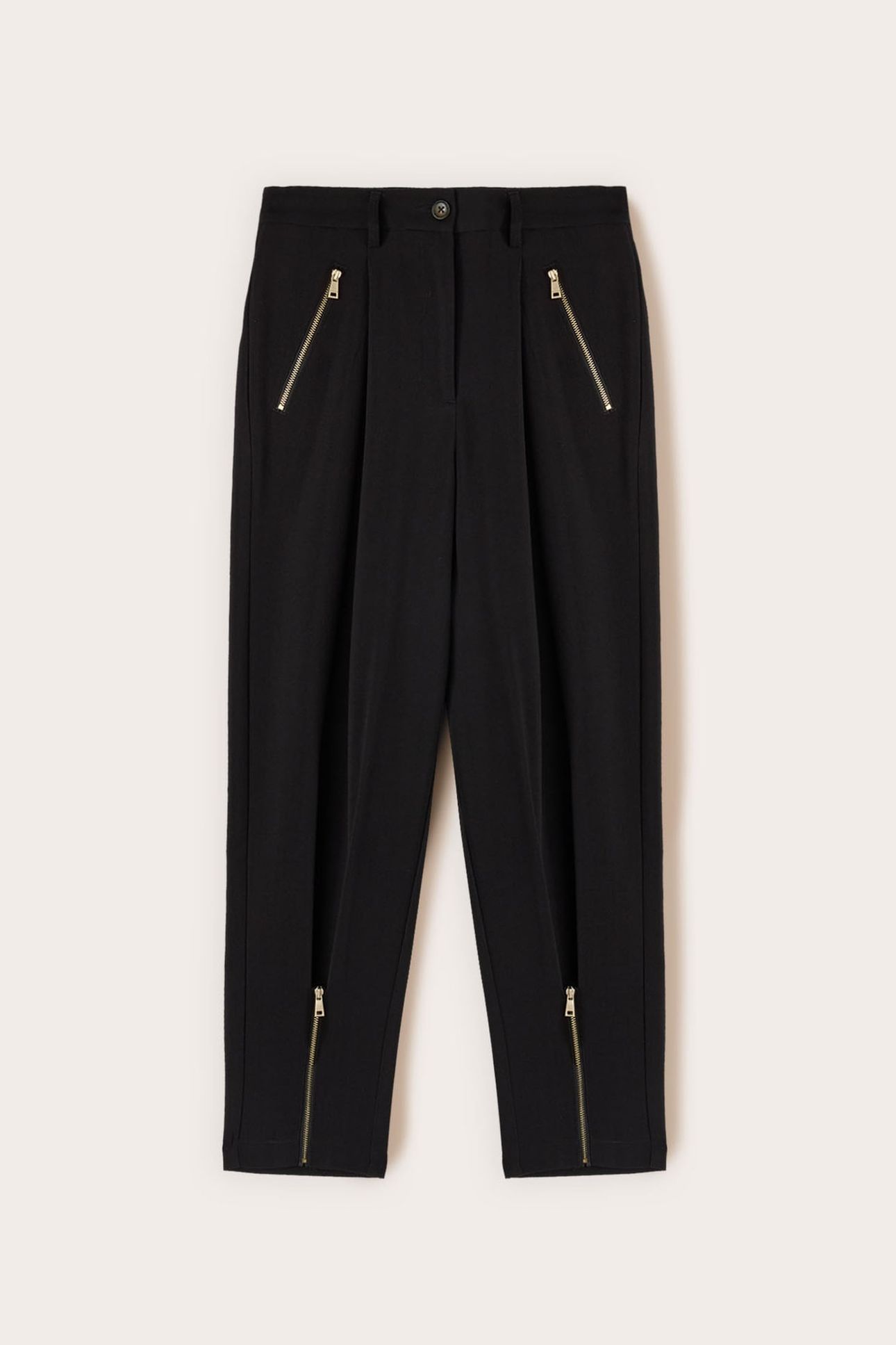 CARROT PANTS WITH ZIP AT THE BOTTOM BLACK 4