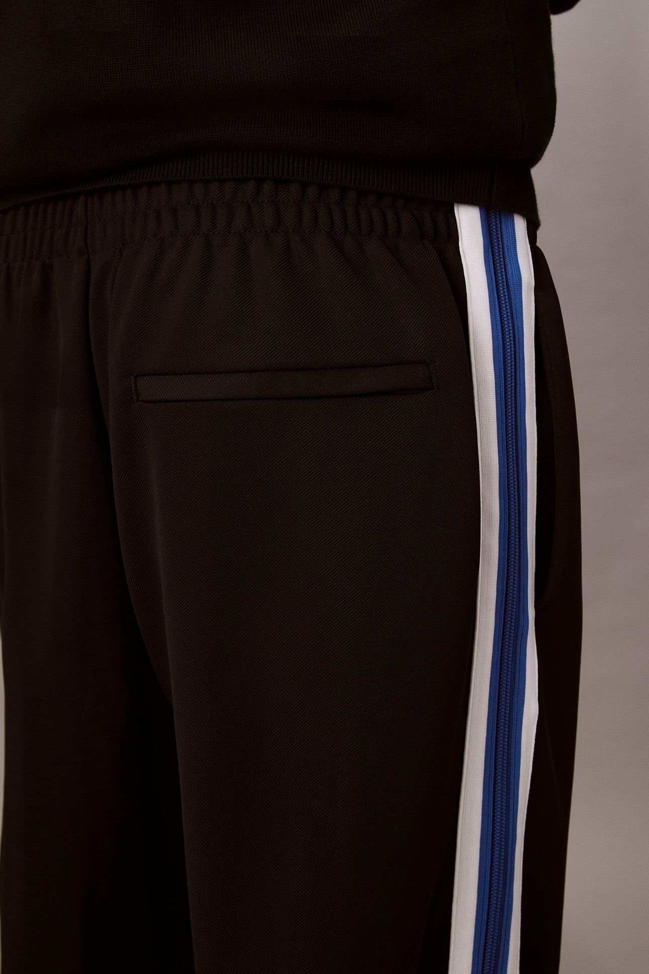 STRETCH TWILL TRACK PANTS BLACK 5