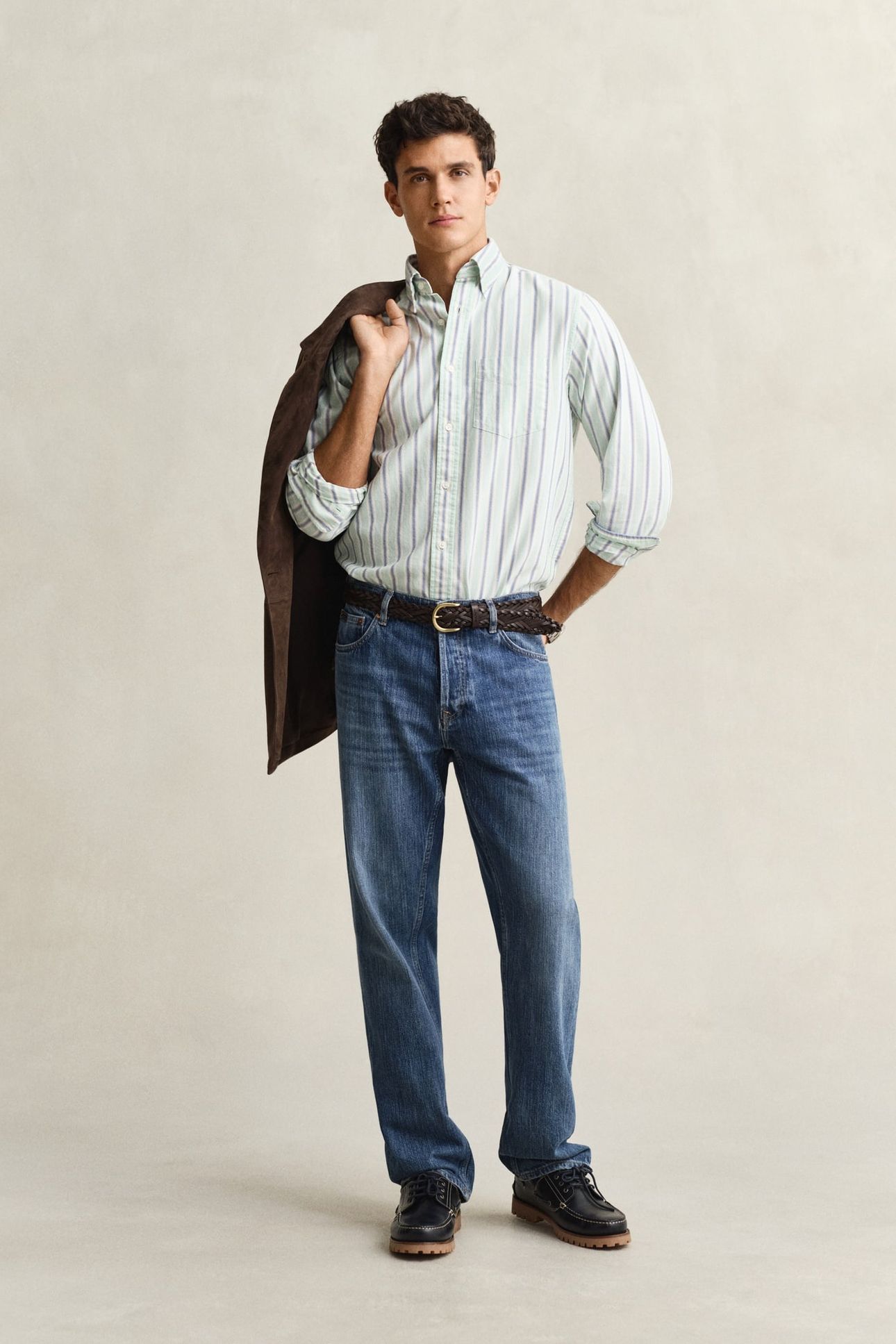 REG ARCHIVE OXFORD STRIPE SHIRT TURQUOISE 3