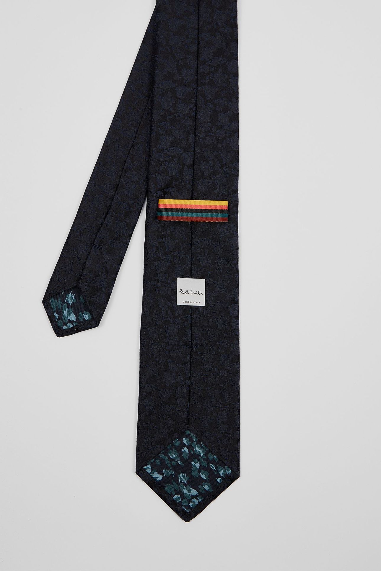 MEN TIE TONAL FLORAL VERY DARK NAVY 5
