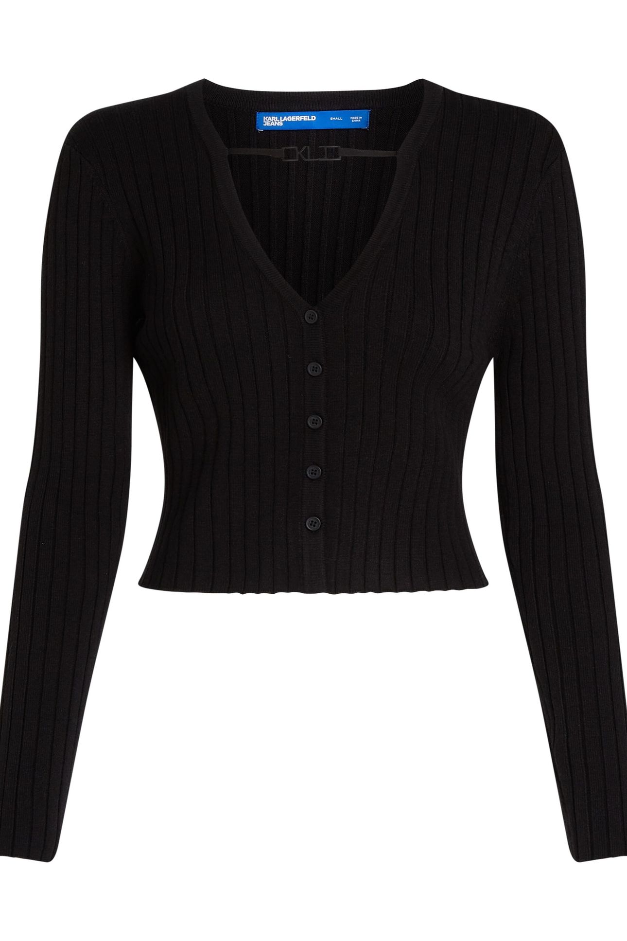 KLJ CROPPED CARDIGAN BLACK 4