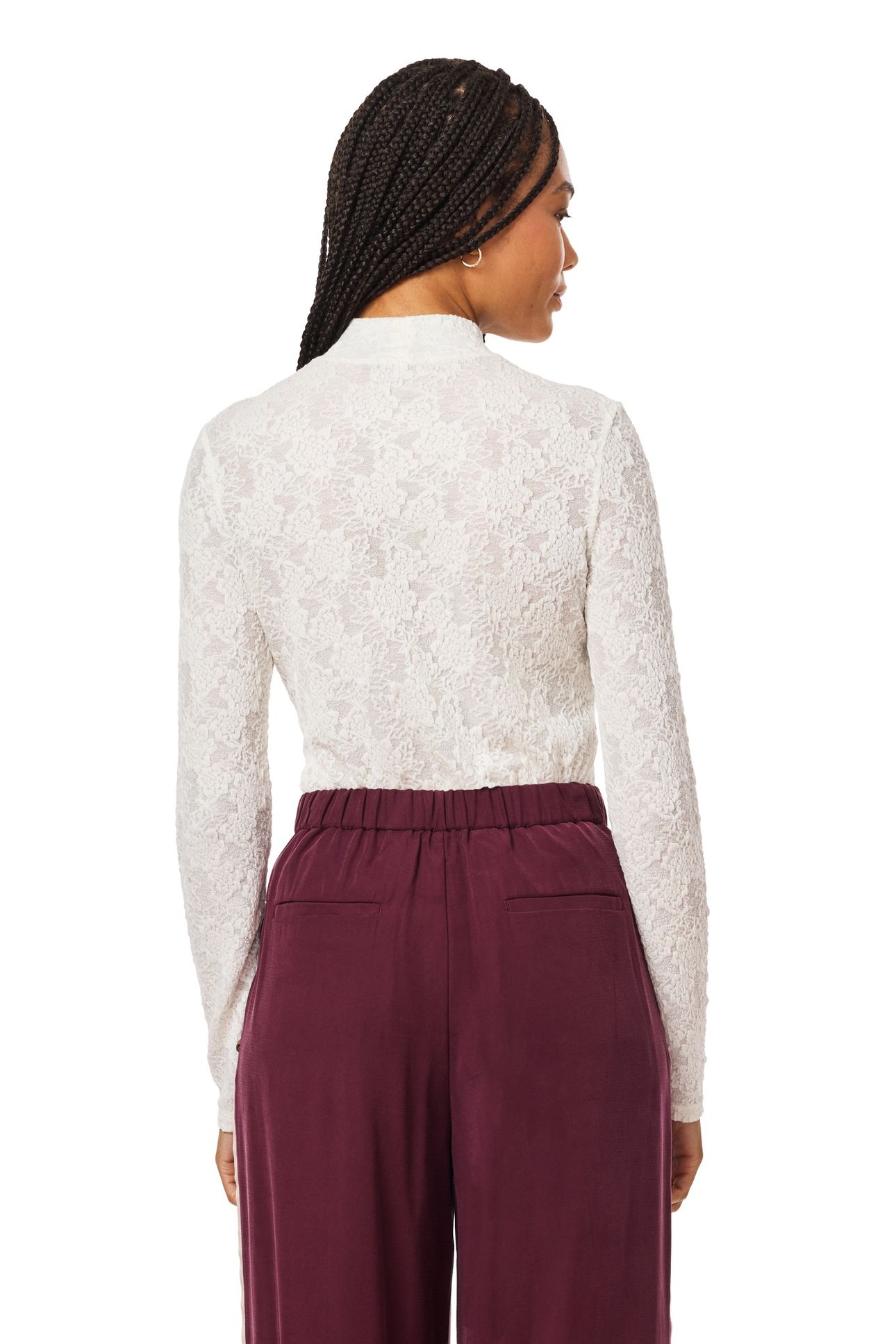 MOCK NECK TOP ANTIQUE WHITE 2