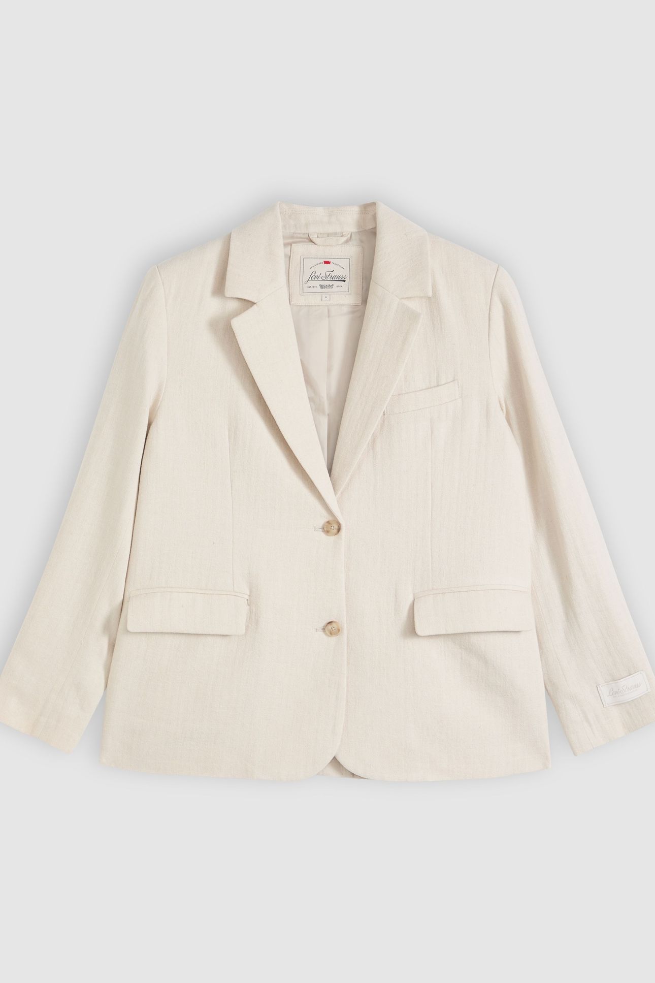 STELLA RELAXED COTTON LINEN BLAZER HERRINGBONE PEYOTE 5