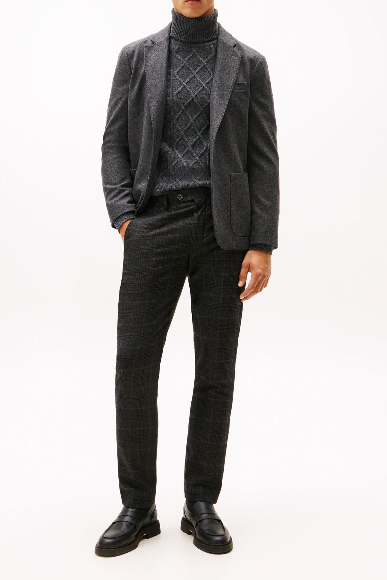 DC DENTON PATTERN PANTS DARK GREY MELANGE 1